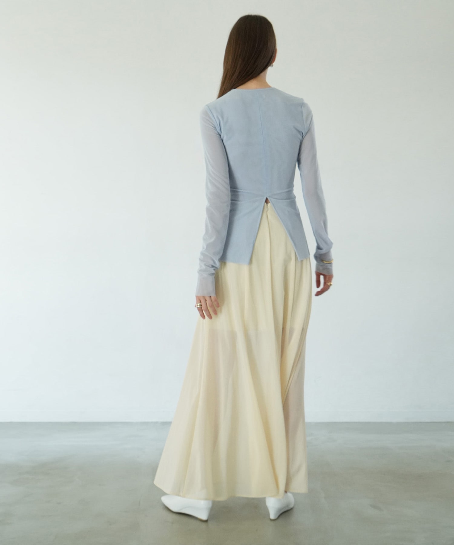 SHEER MESH CREW NECK TOPS CLANE