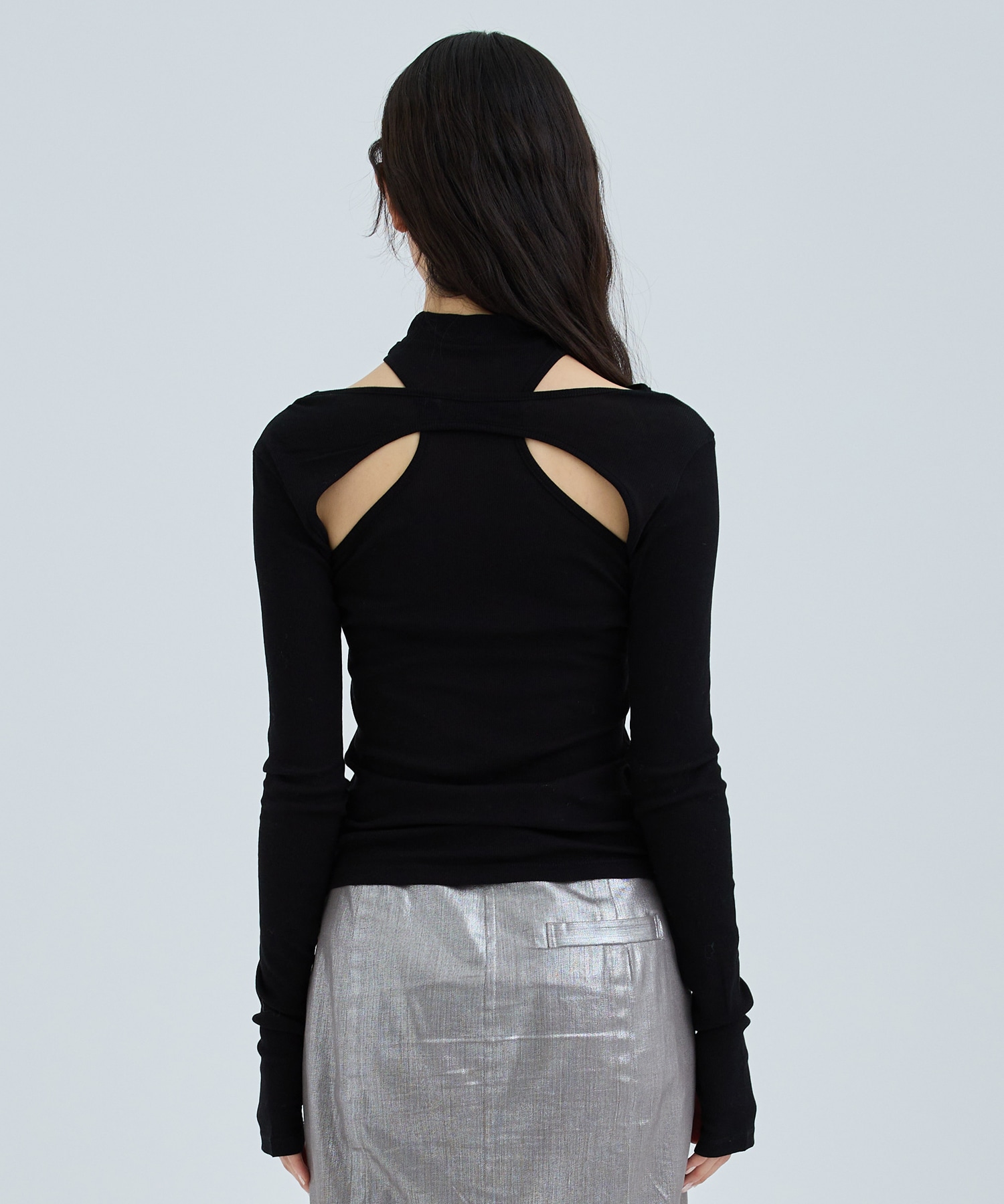 RIB LAYERED HI-NECK TOP JOHN LAWRENCE SULLIVAN