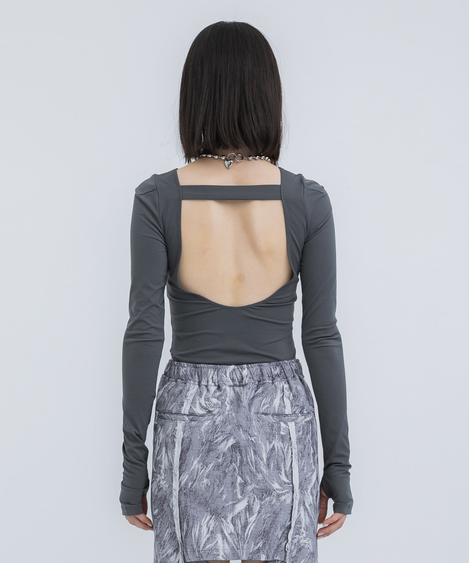 WRINKLED JERSEY BODY SUIT TOP JOHN LAWRENCE SULLIVAN