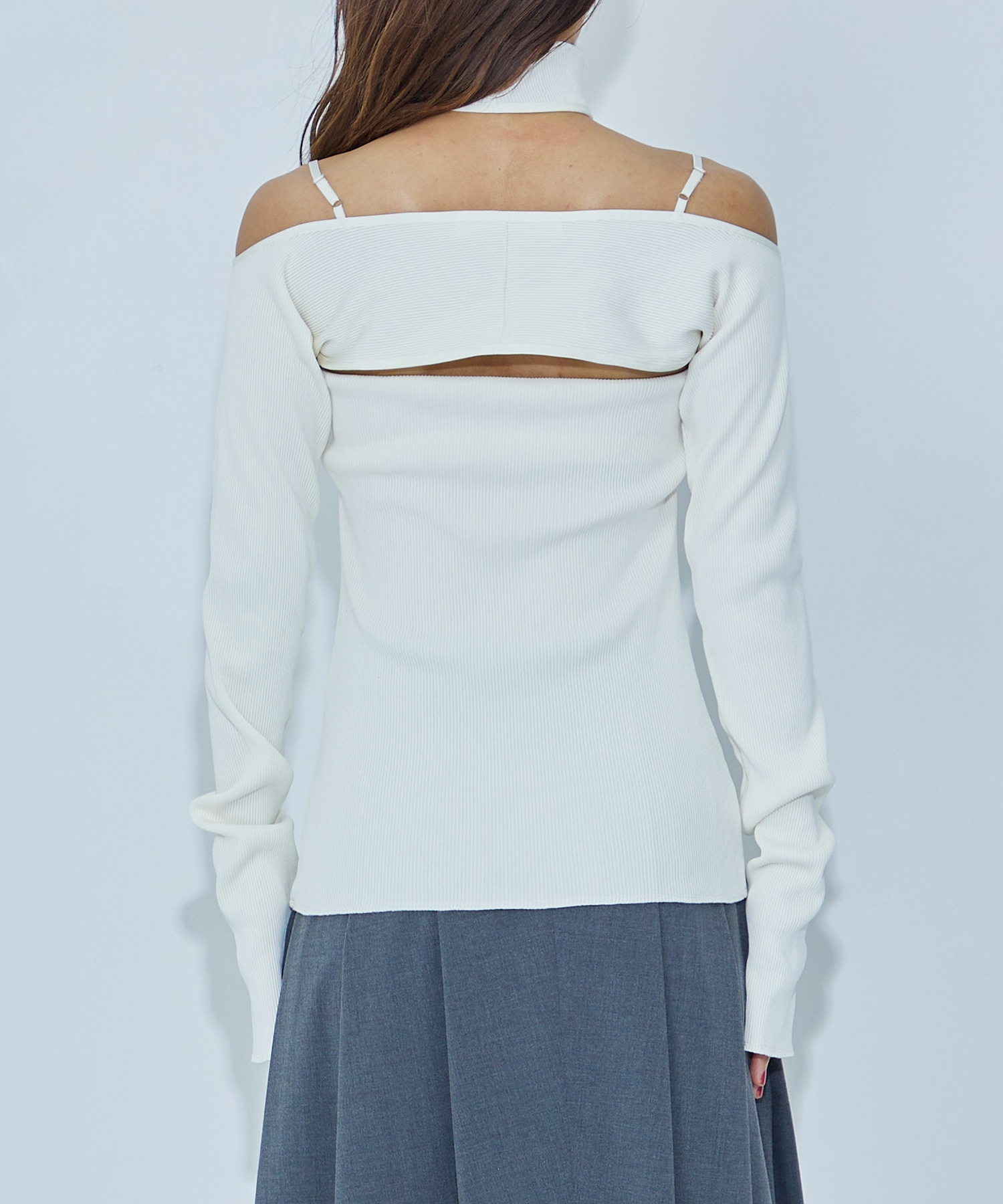 Rib high neck sleeve MUKASA