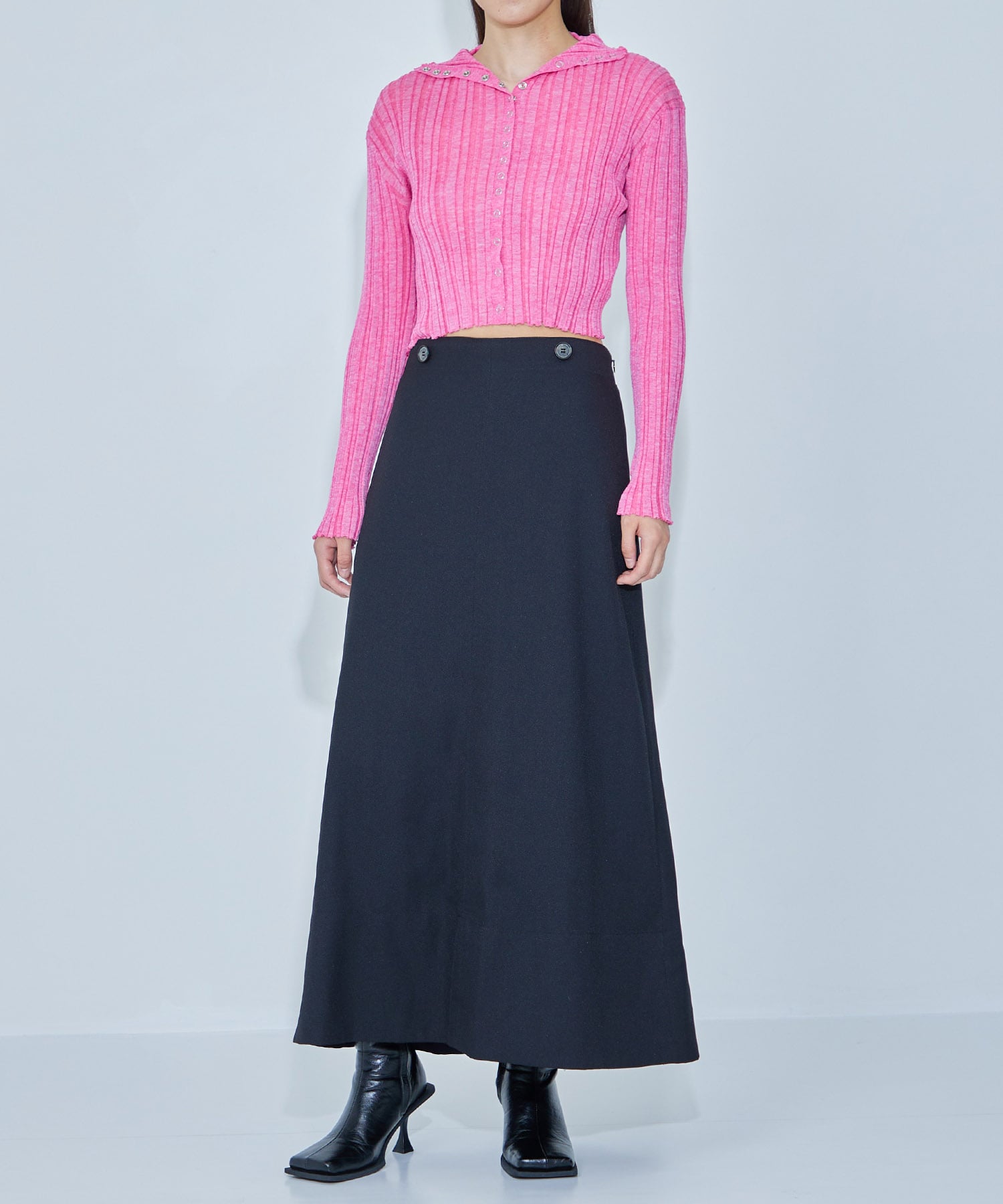 Sheer Rib Knit Cardigan STUDIOUS