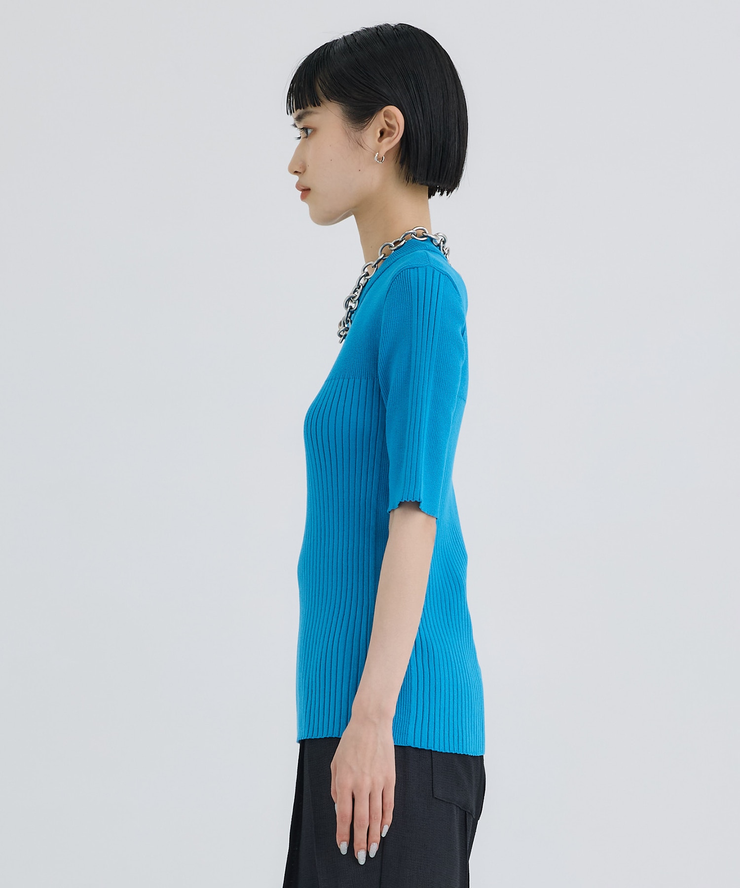 別注HALF SLEEVE RIB TOP WRAPINKNOT