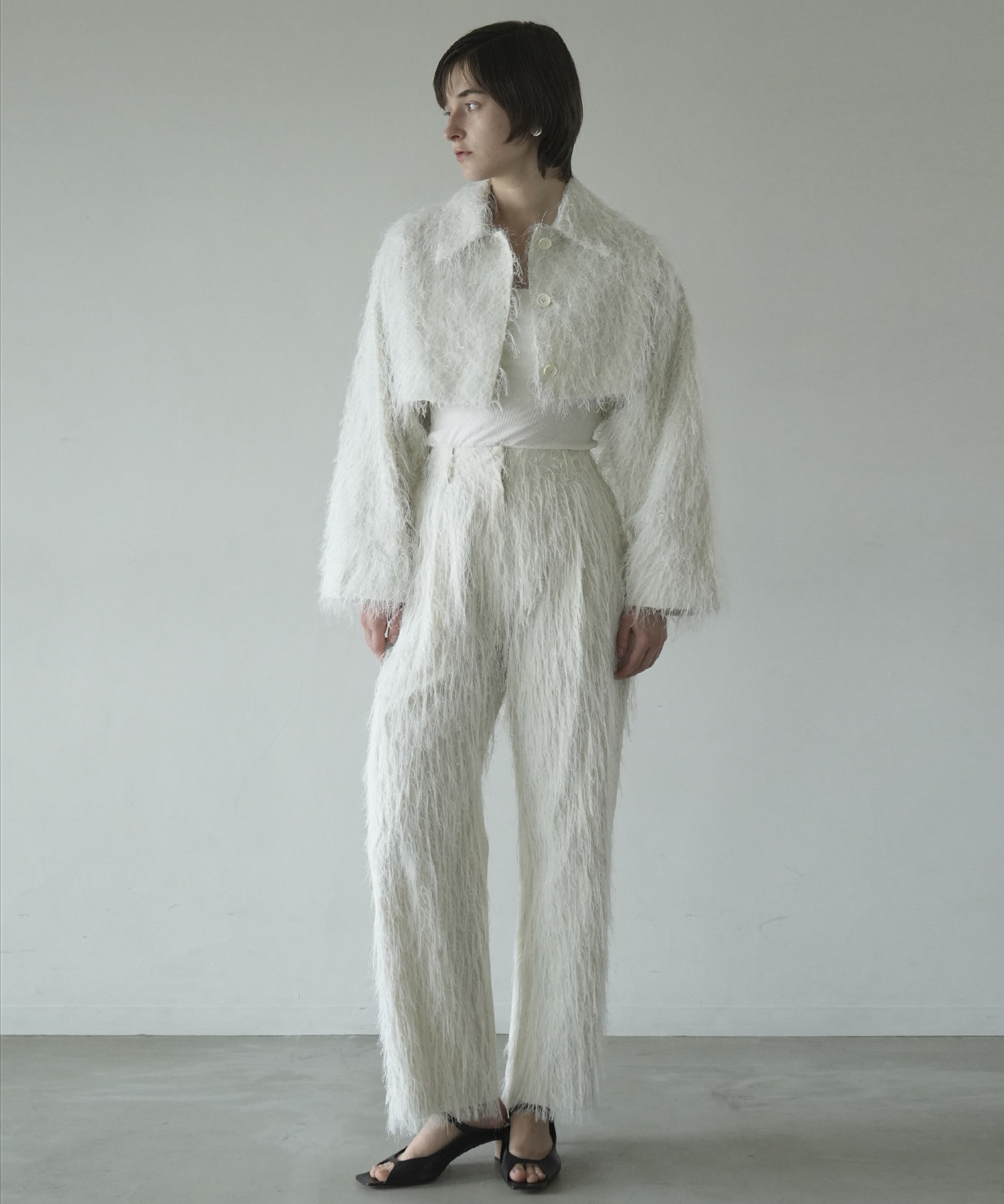 FRINGE SHORT JACKET CLANE
