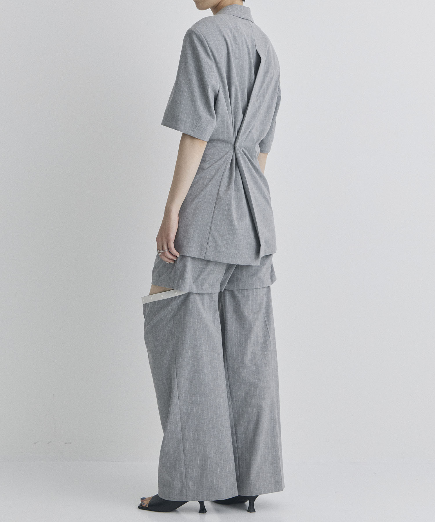 Pinstripe Half Sleeve Jacket STUDIOUS