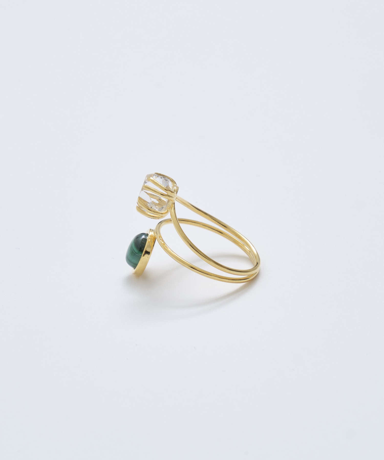 Harkimer quarts double ring ±BALANCE