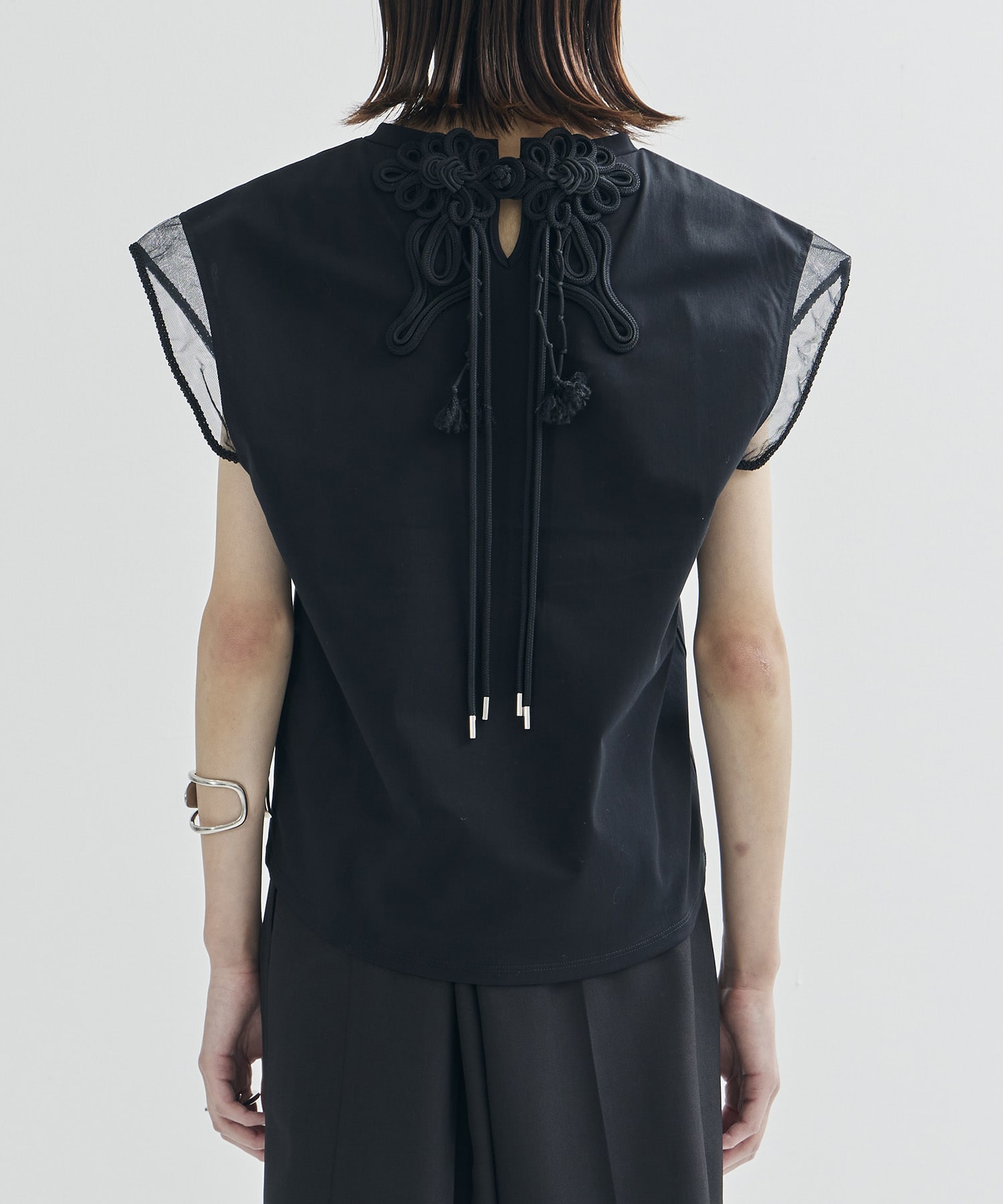 別注China ribbon no sleeve T-shirt tanakadaisuke