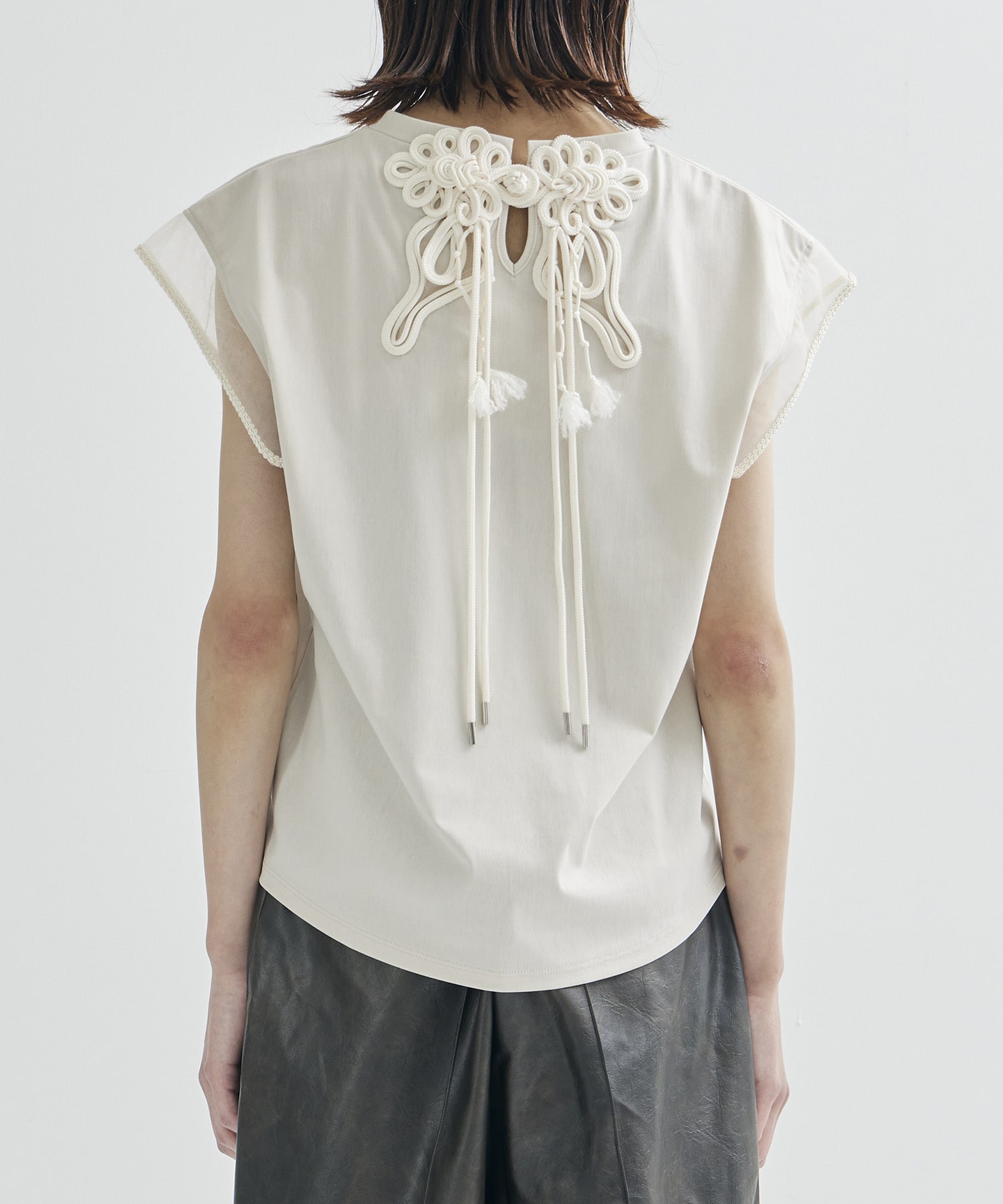 別注China ribbon no sleeve T-shirt tanakadaisuke