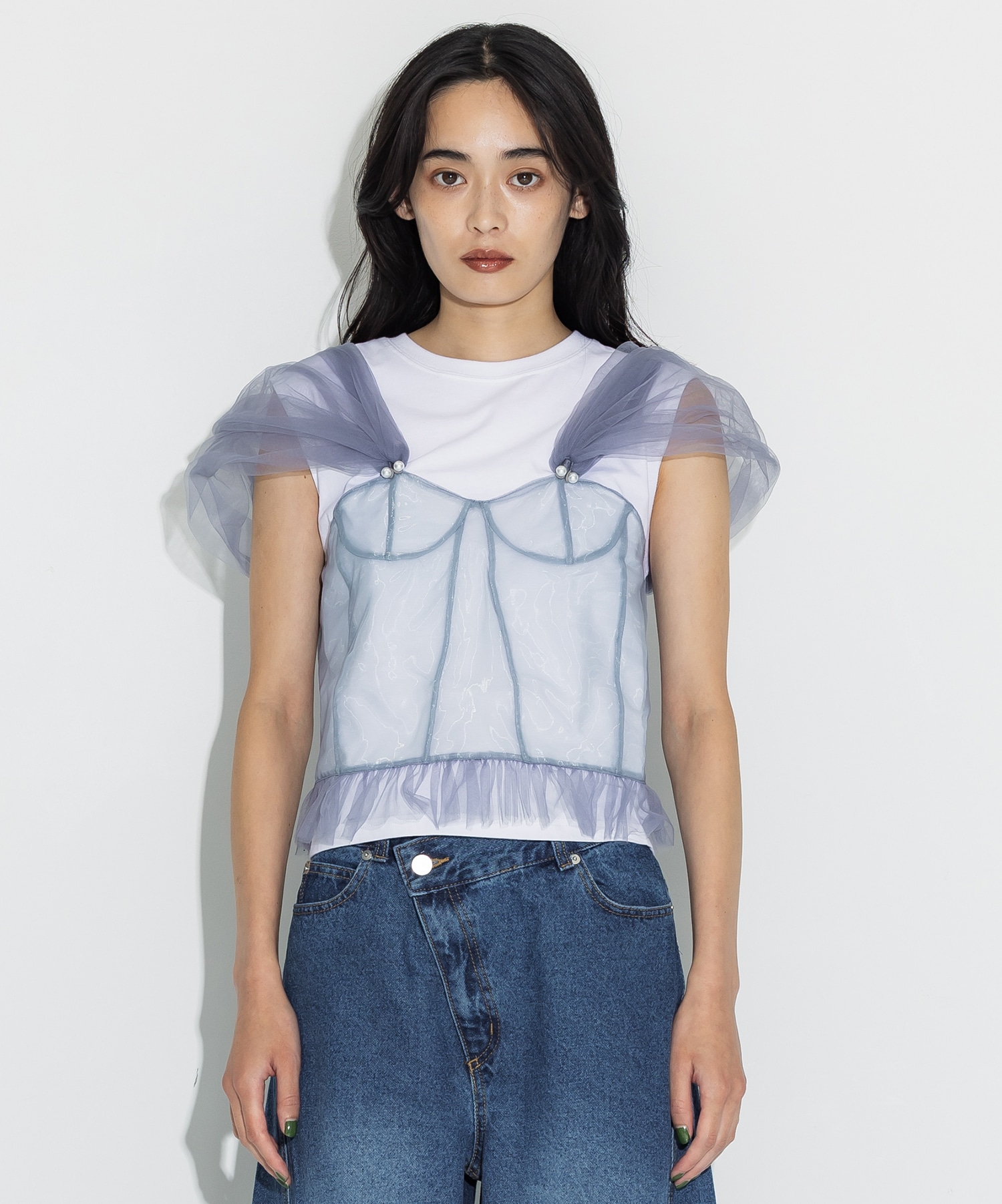 別注Tulle Corsert T-shirt VIVIANO