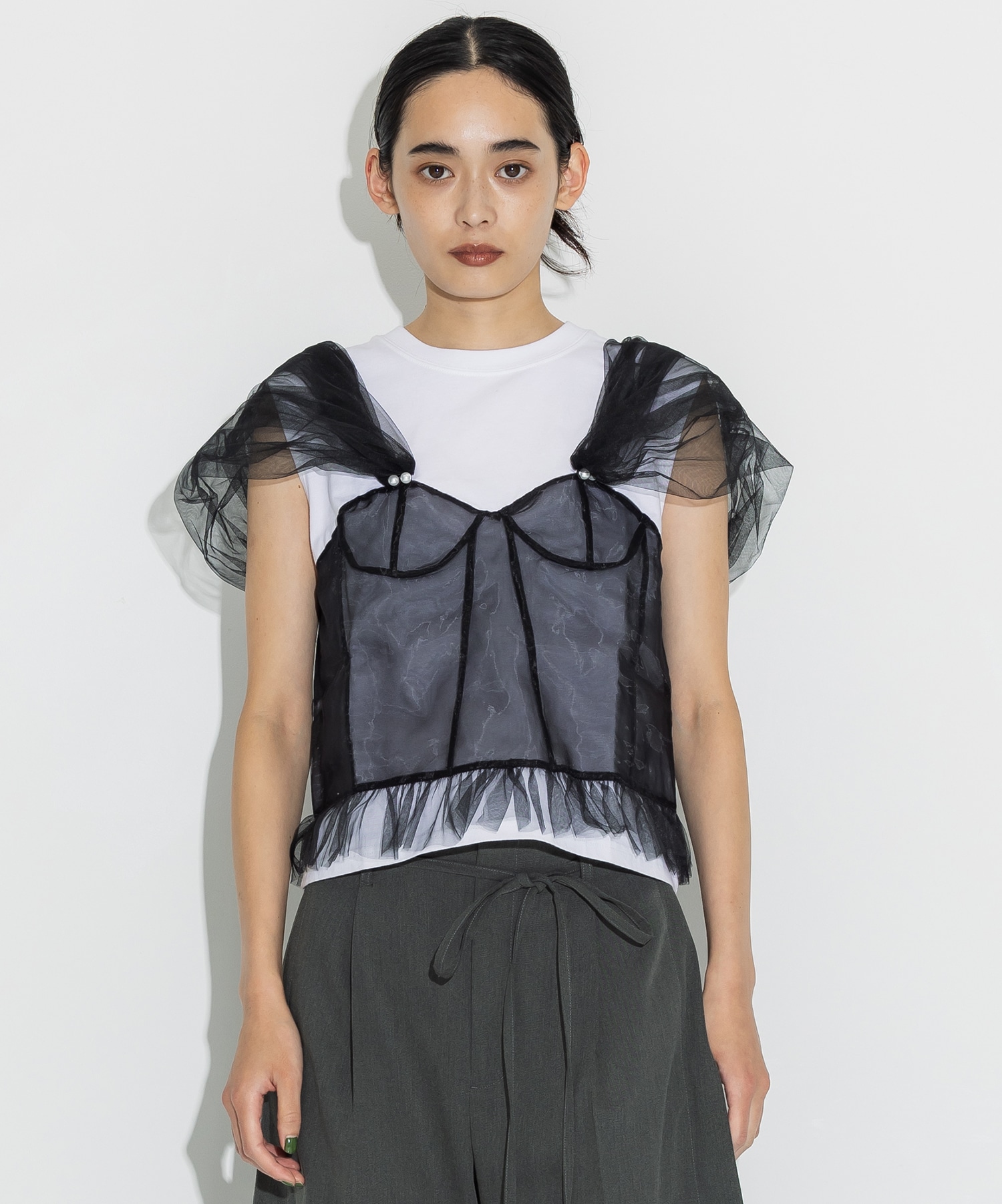 別注Tulle Corsert T-shirt VIVIANO