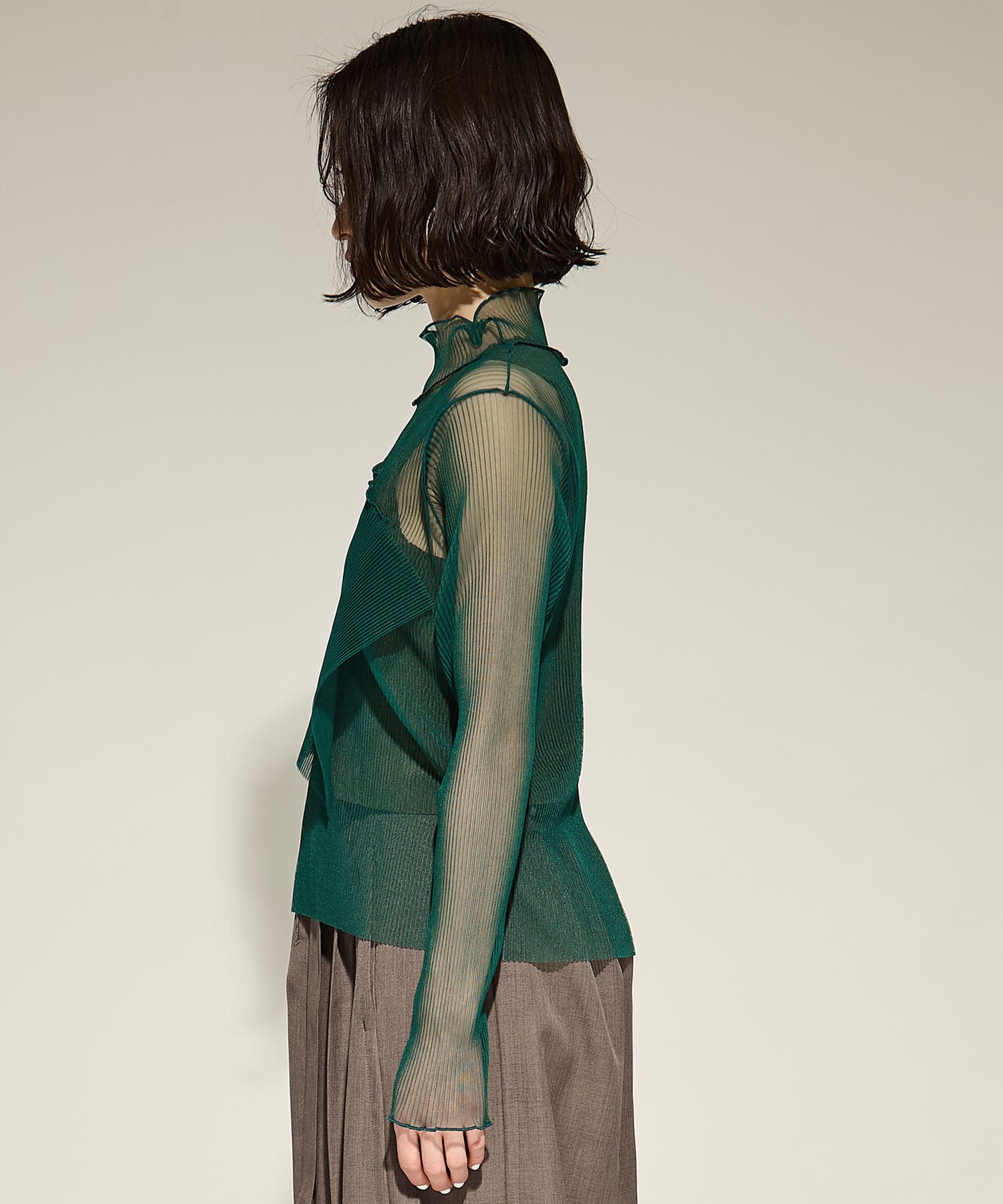 SHEER LAYERED LONG SLEEVE TOP kotohayokozawa