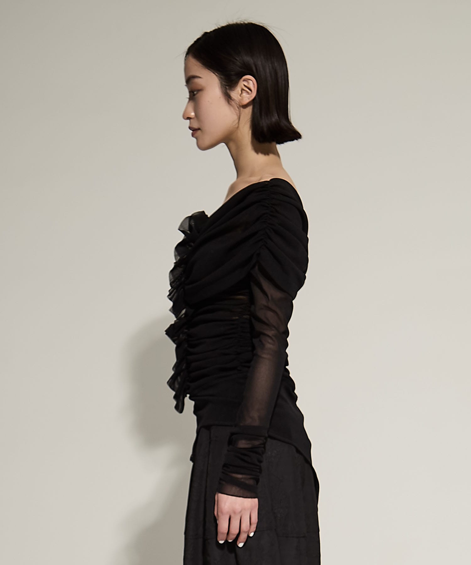 TULLE FRILLED BODYSUIT FETICO