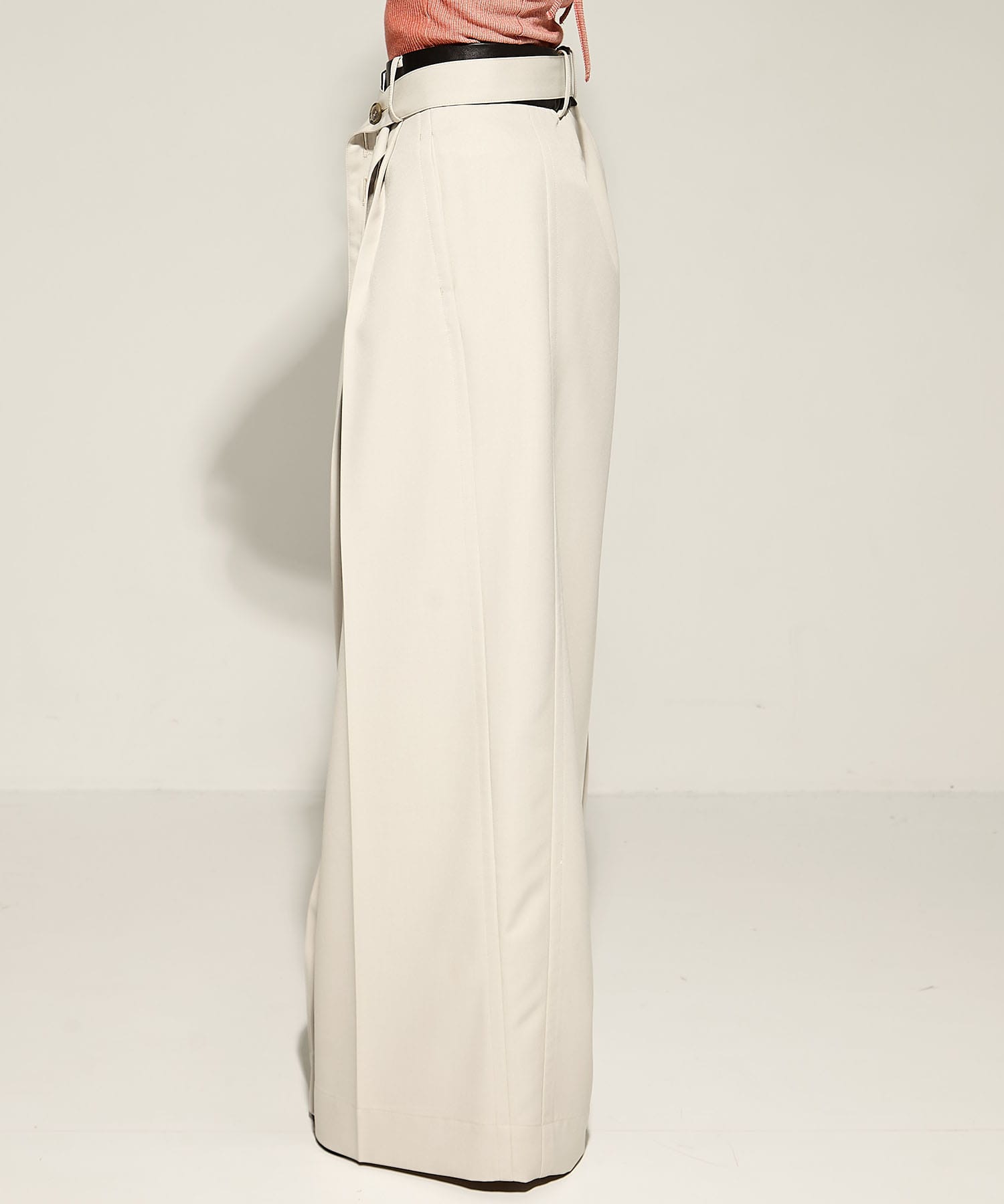 Leather Belted Flare Trousers STUDIOUS