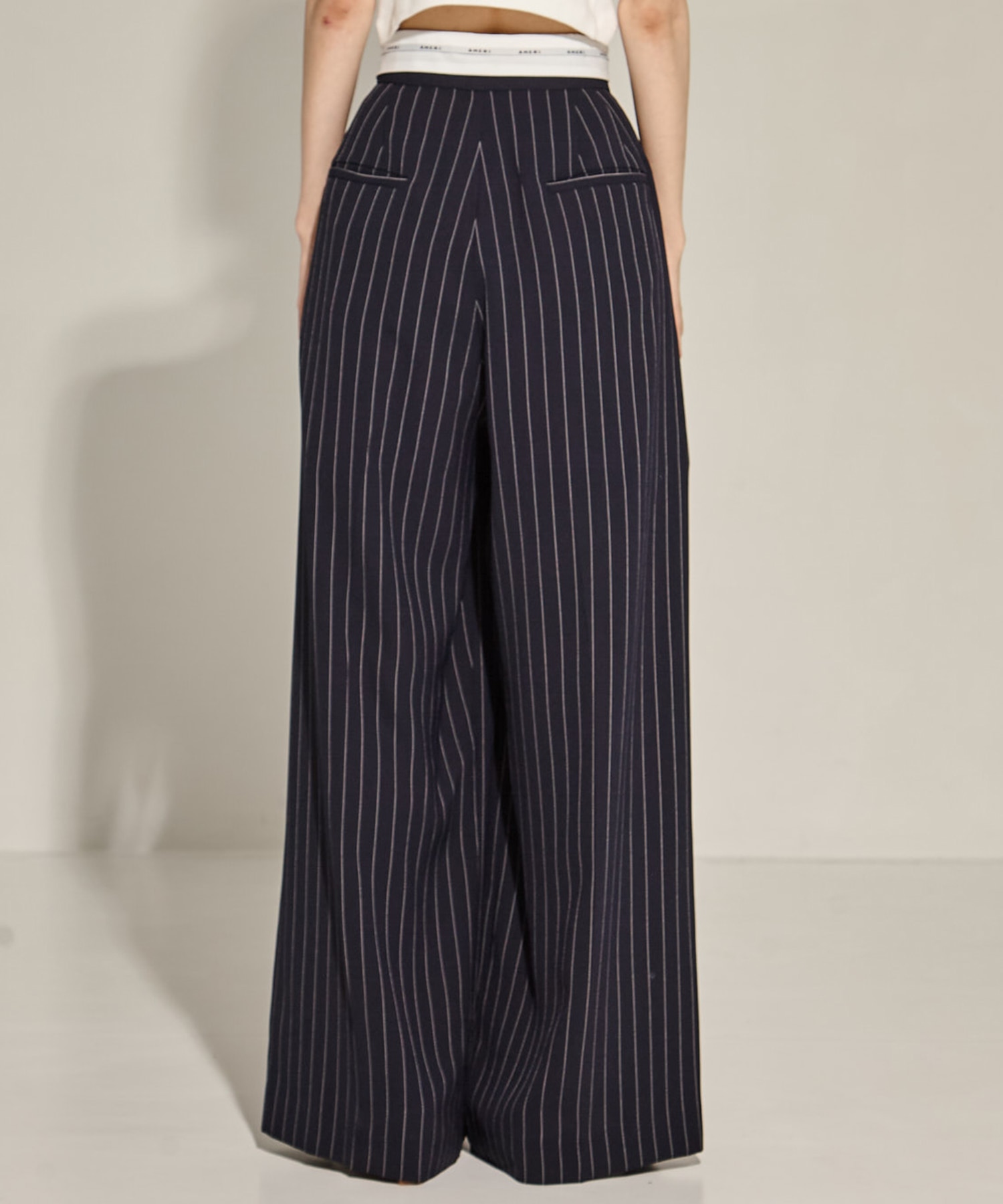 TURN BACK WATIST WIDE PANTS AMERI