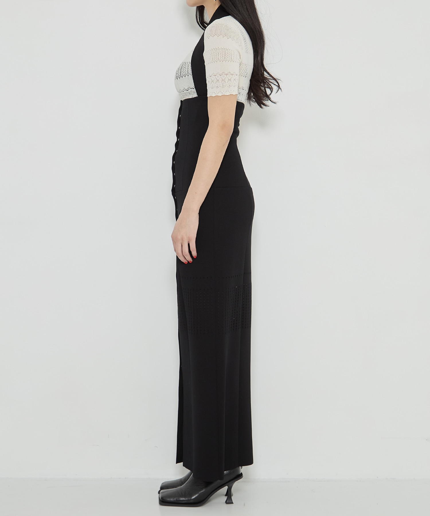 STRAPS KNIT LONG SKIRT FETICO