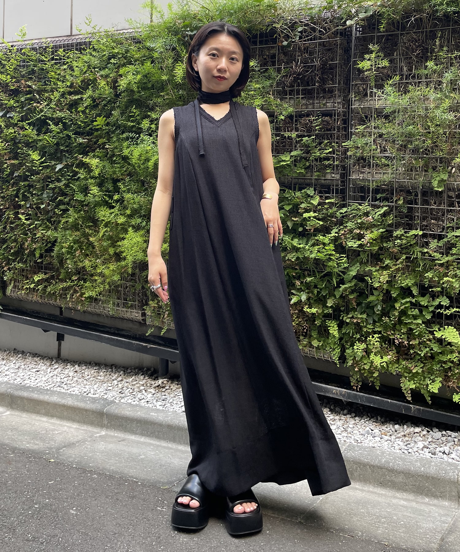 V Neck Sleeveless Mesh Dress STUDIOUS