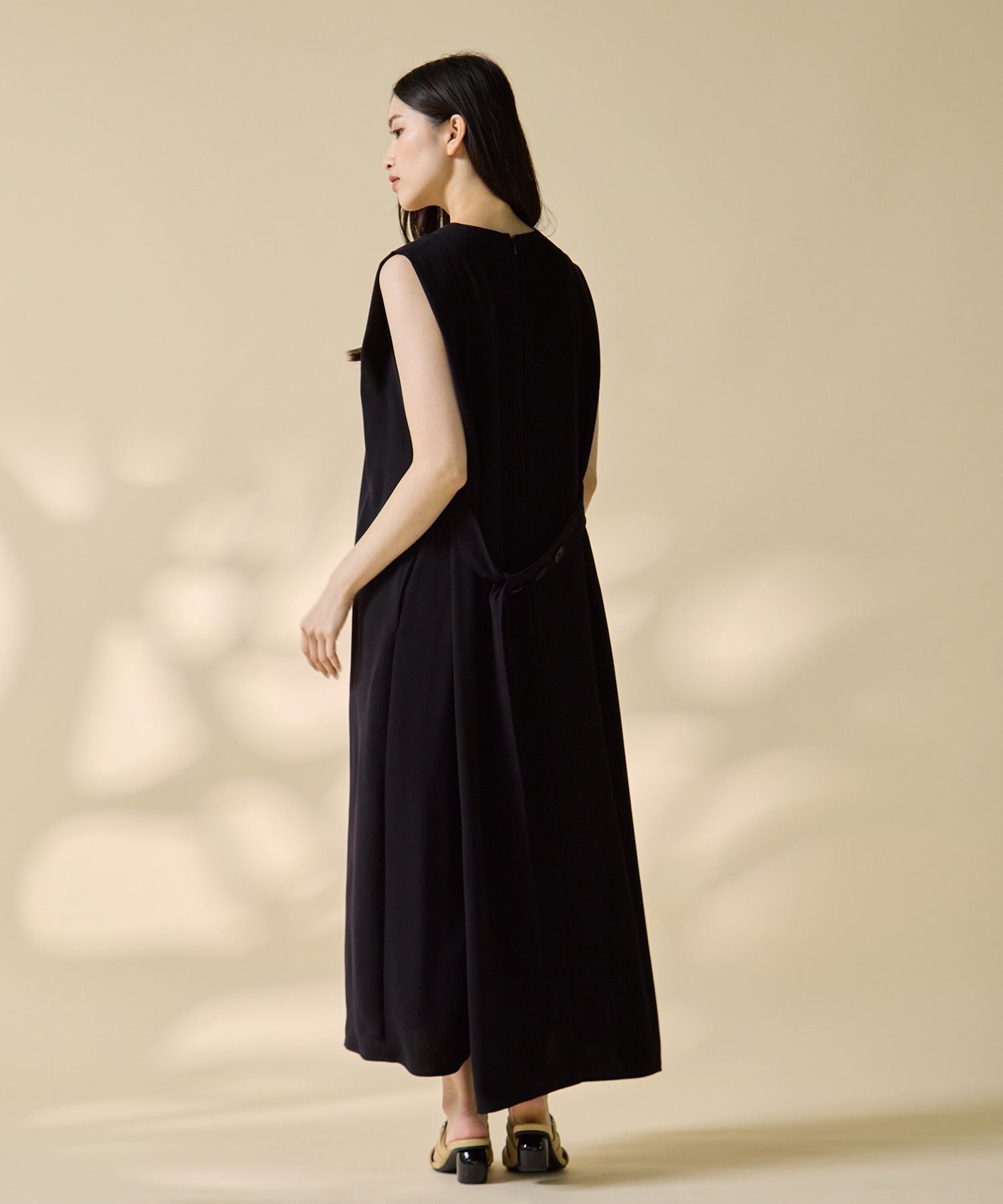 Back Satin Belted Dress STUDIOUS