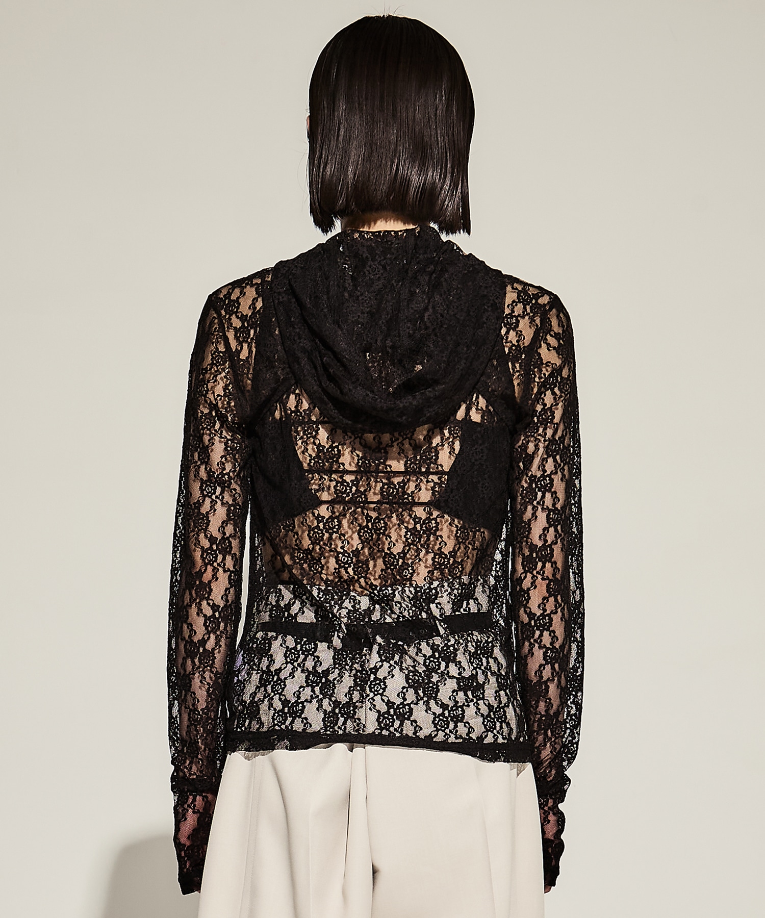 FLOWER LACE CUT OUT HOODIE JOHN LAWRENCE SULLIVAN