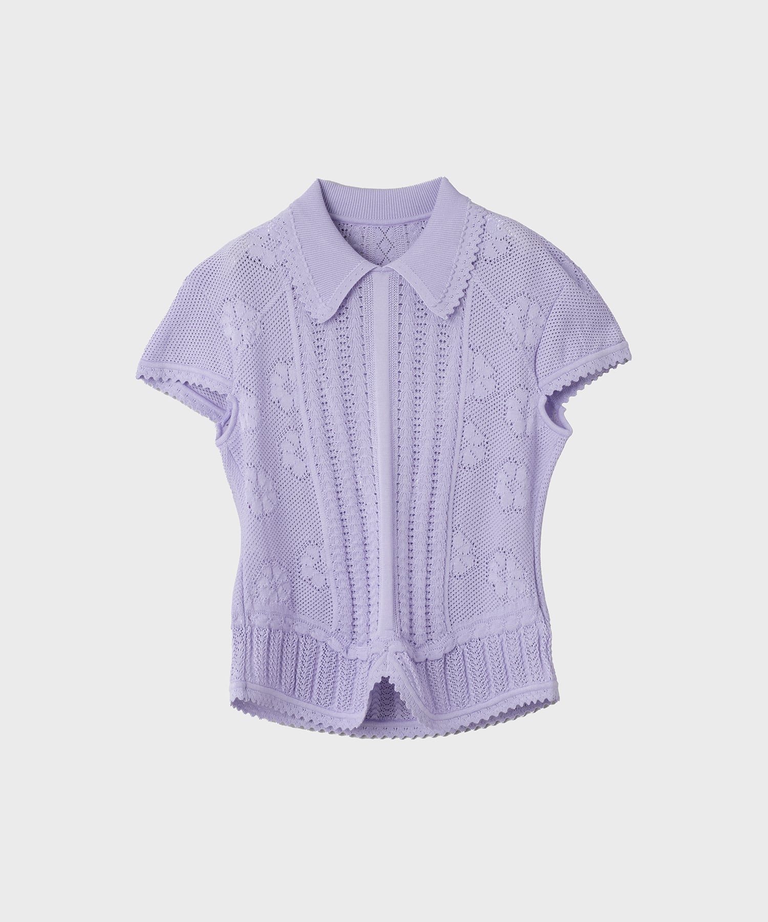 別注Lace Stripe Knitted Top Mame Kurogouchi