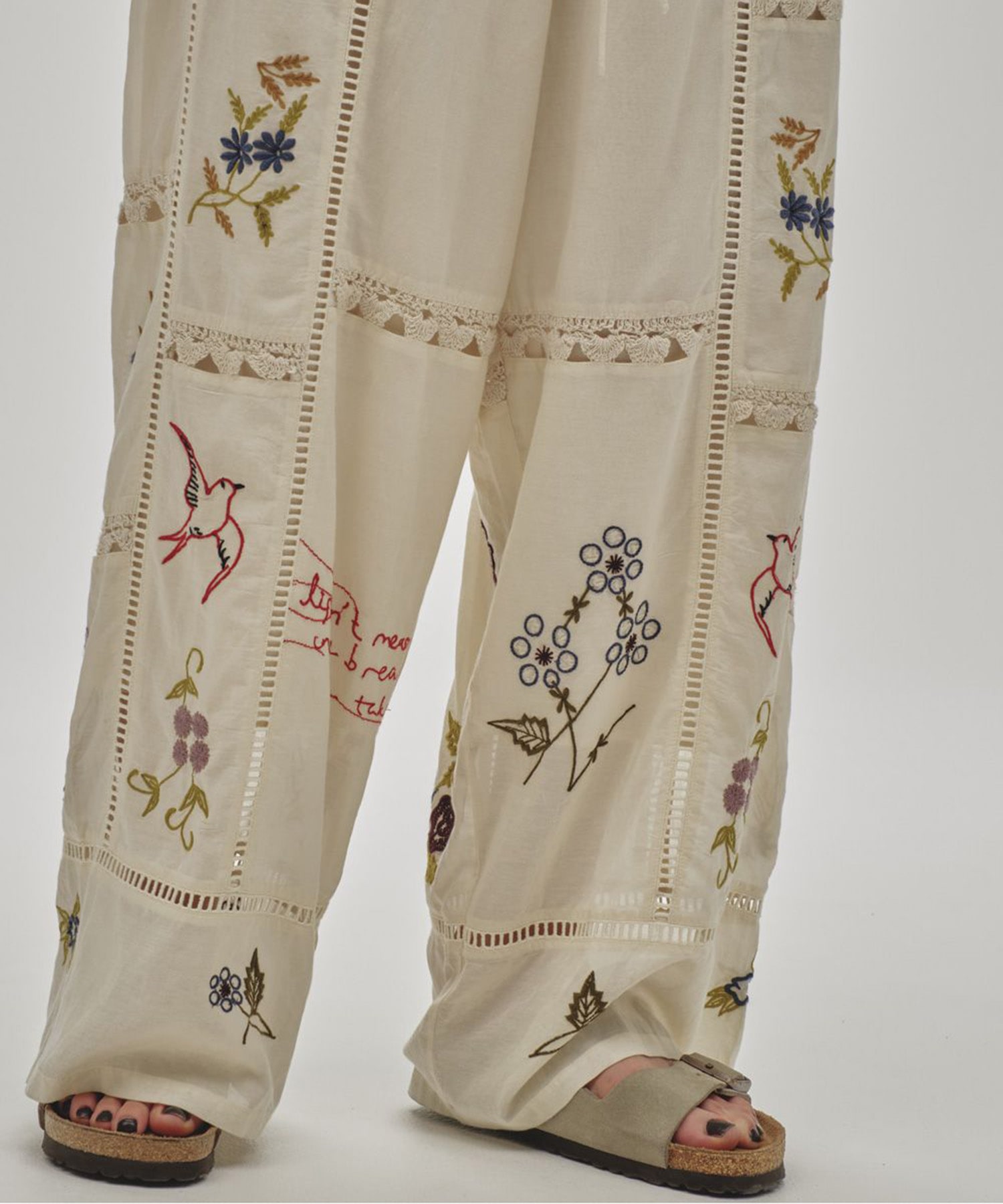 Embroidery Patchwork Trousers TODAYFUL