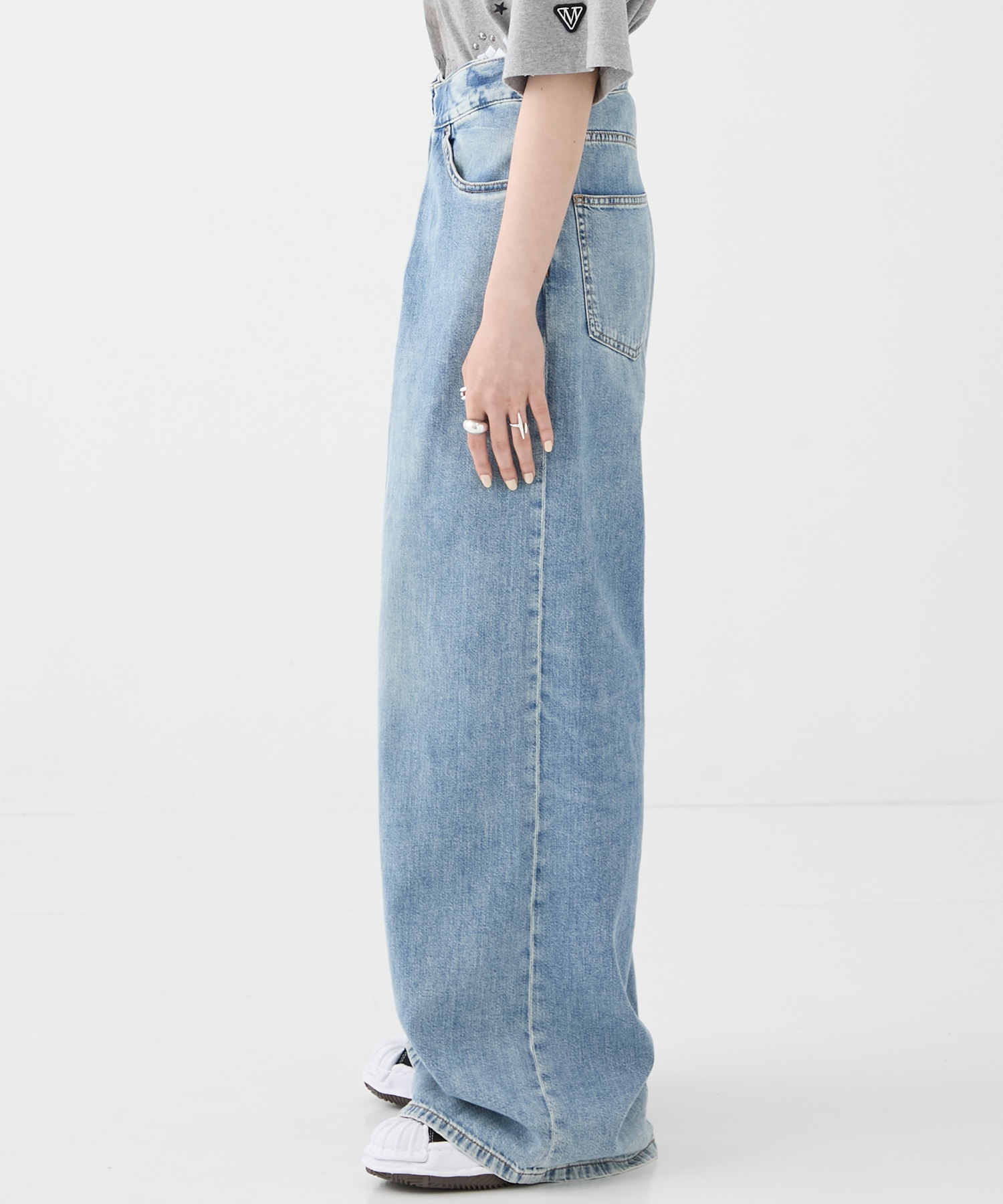 別注WASHED DENIM FOLDED WIDE PANTS (SHORT LENGTH) JOHN LAWRENCE SULLIVAN