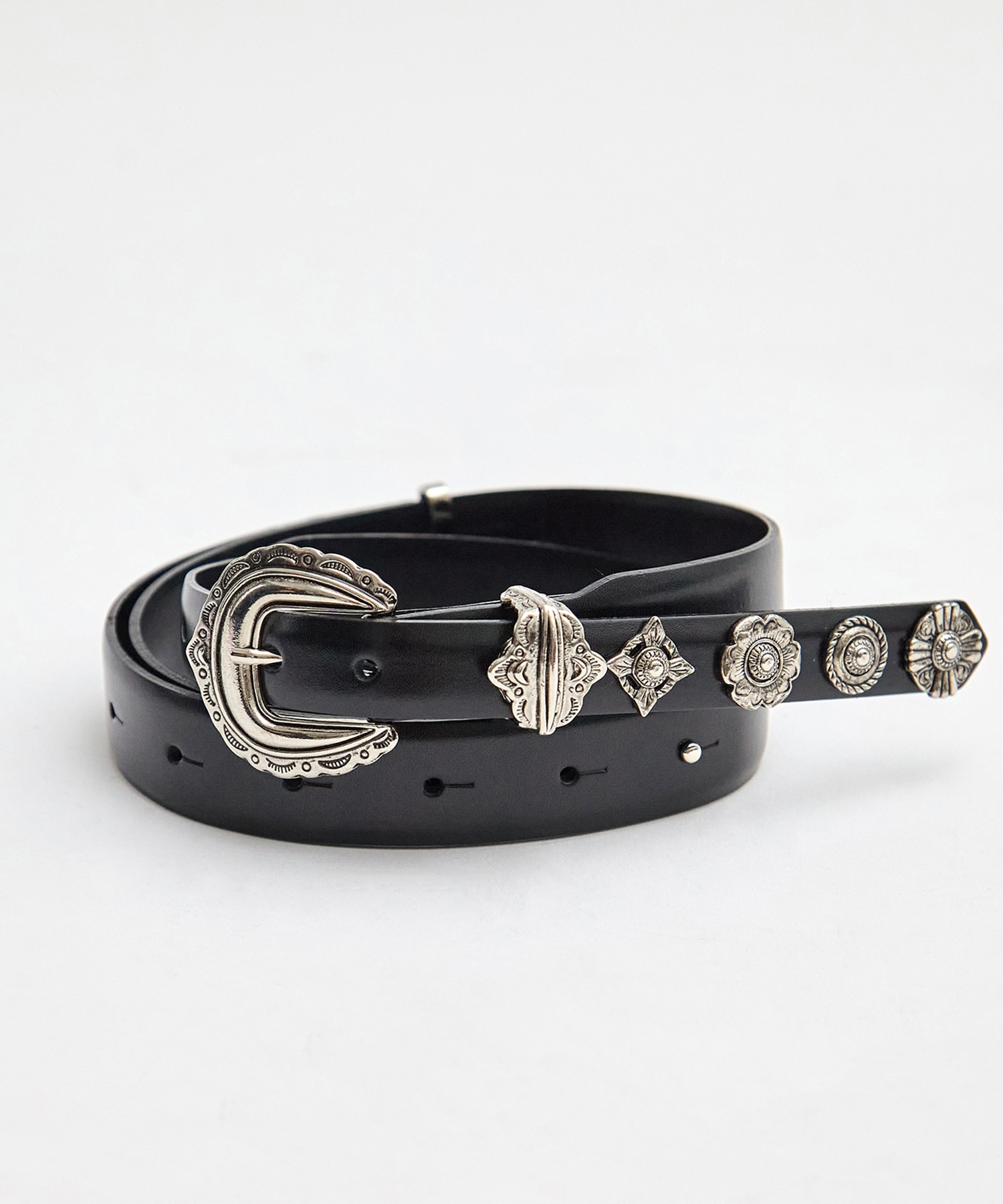 Motif leather belt TOGA