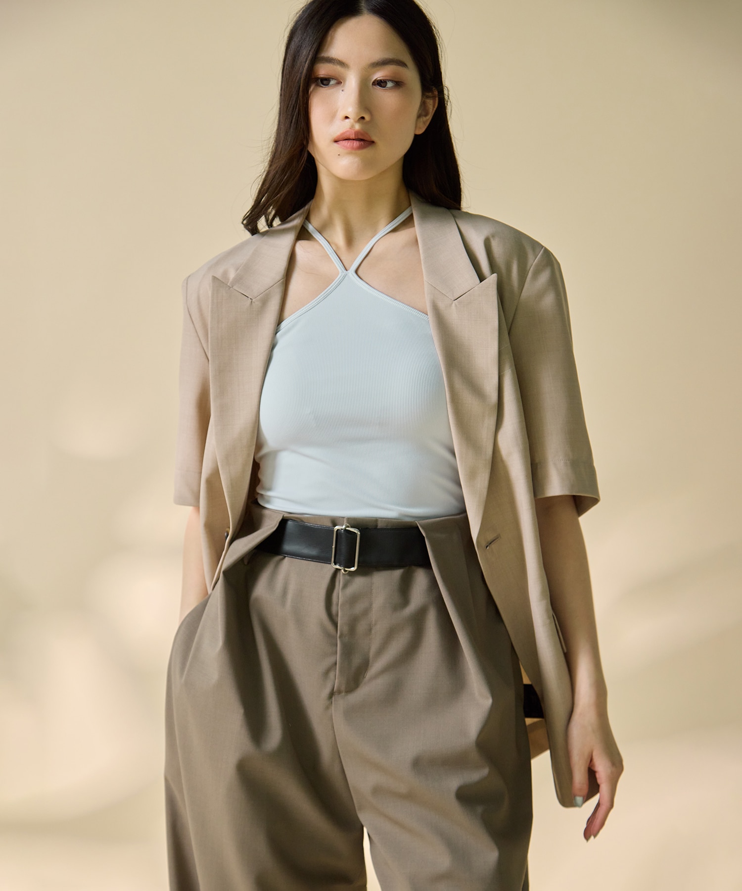 Half Sleeve Summer Wool Jacket STUDIOUS