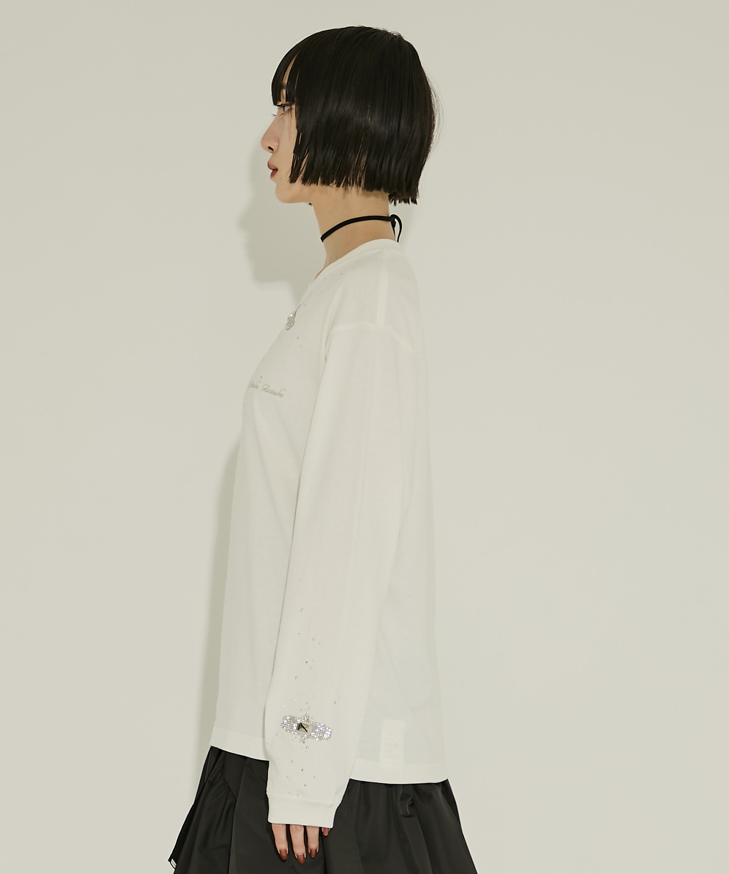 Bijou Aid long sleeve T-shirt White tanakadaisuke