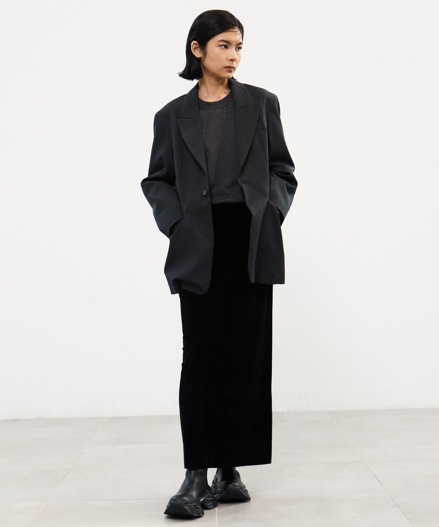 DRAWSTRING GATHER SLEEVE SWEAT SHIRT STUDIOUS