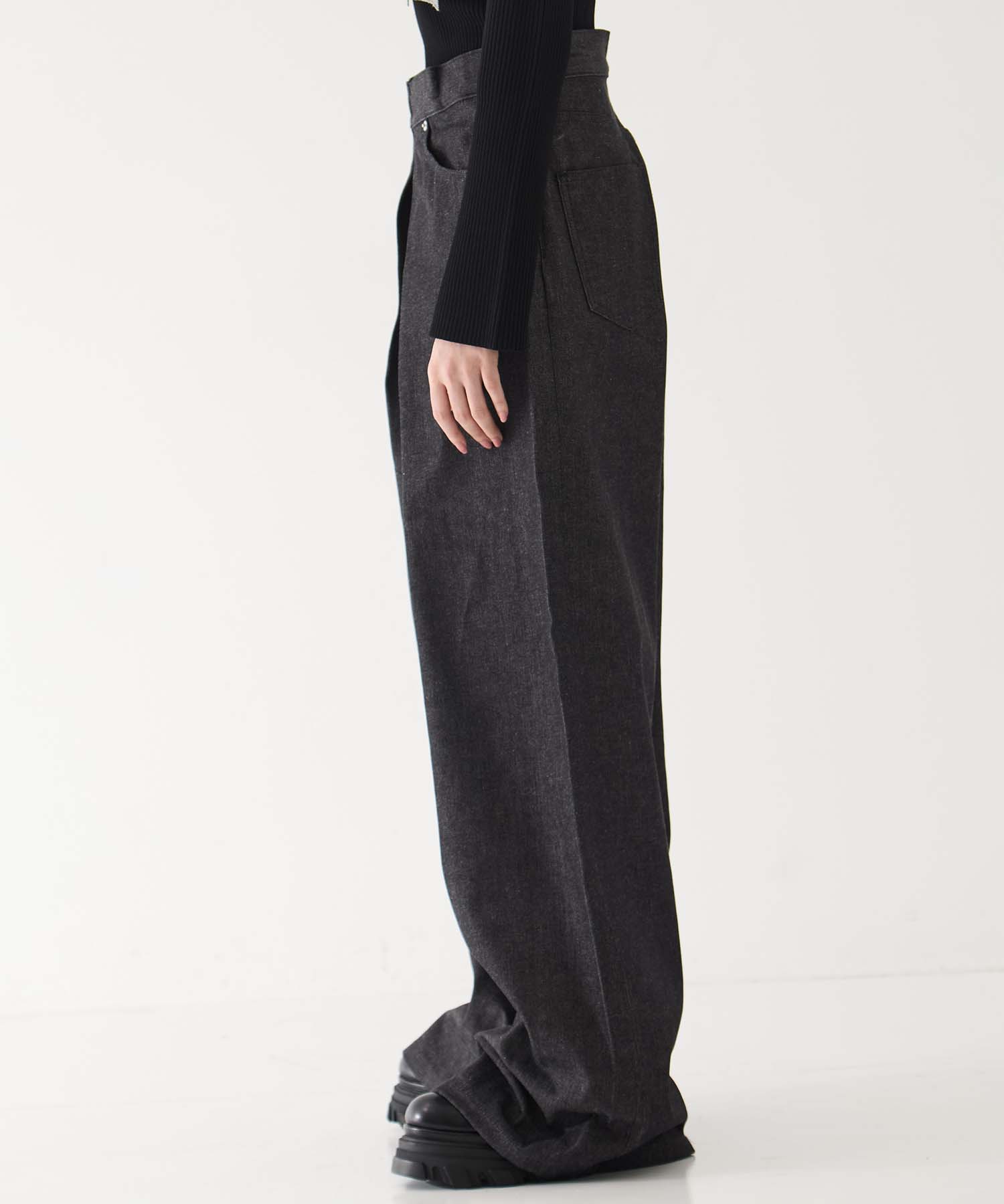 RIGID DENIM WIDE PANTS (SHORT LENGTH) JOHN LAWRENCE SULLIVAN