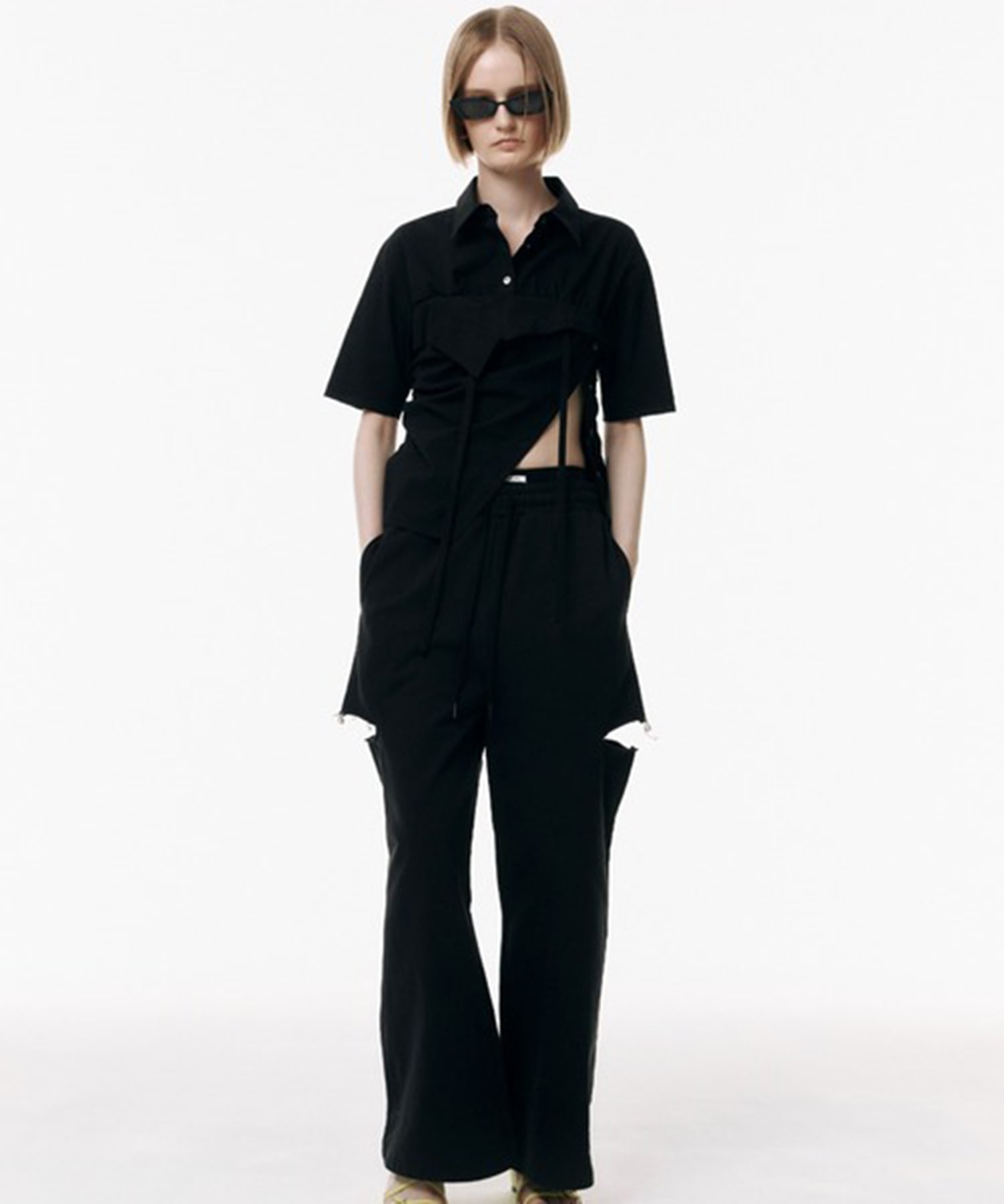 SLIT SWEAT PANTS with PEARL JOSEMOON