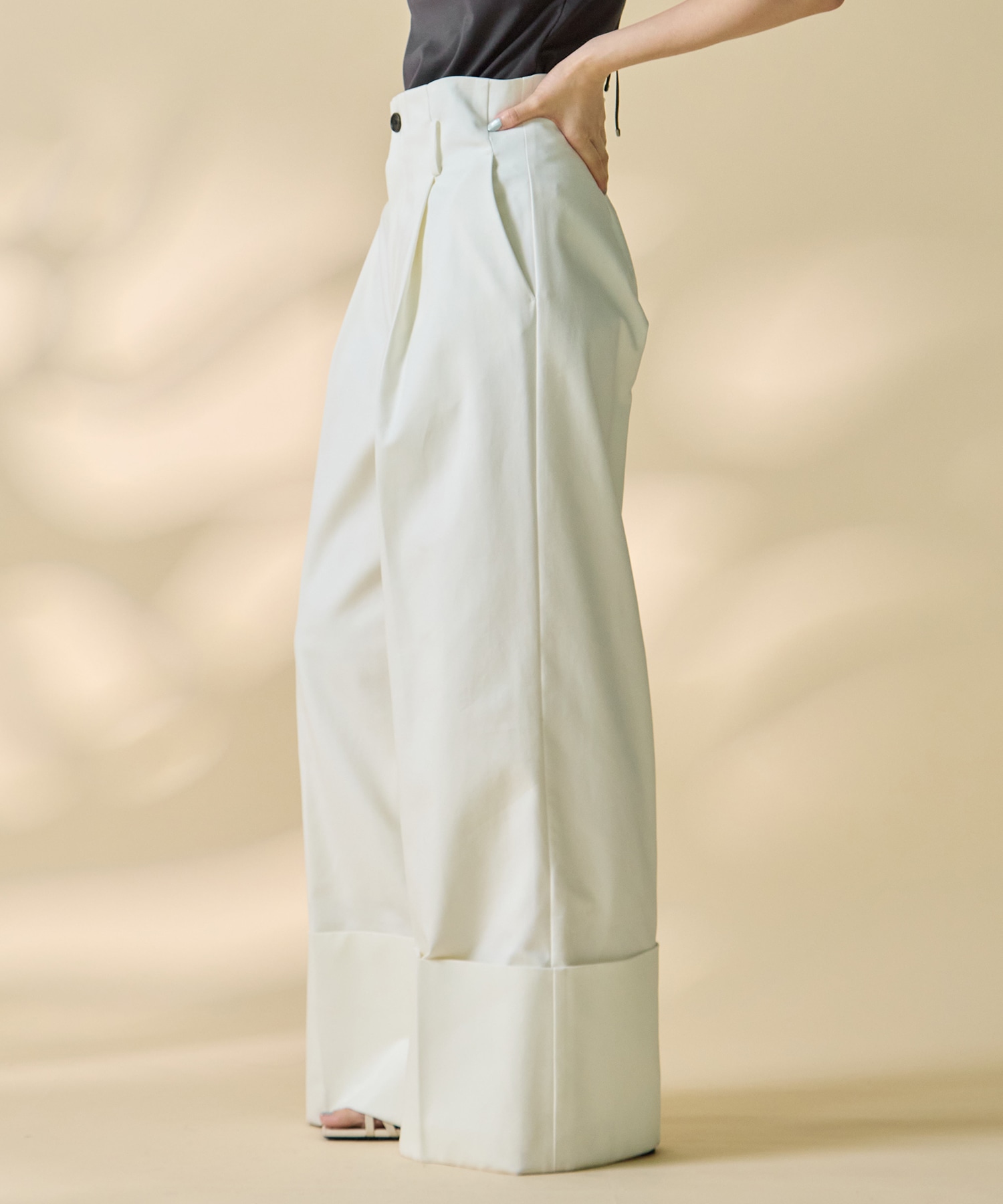 Wide Double Hem Trousers STUDIOUS