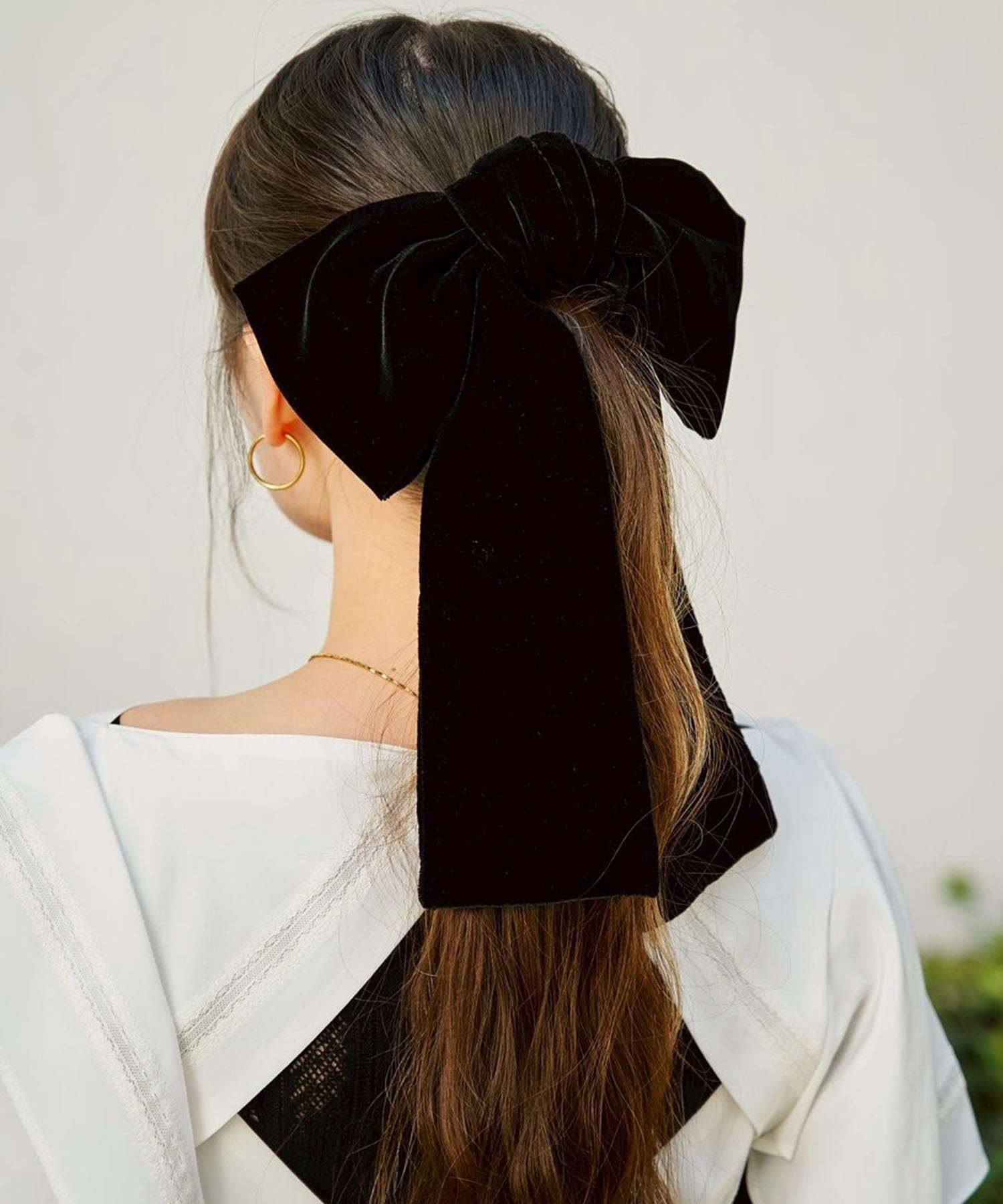 VELVET BOW HAIR CLIP FETICO