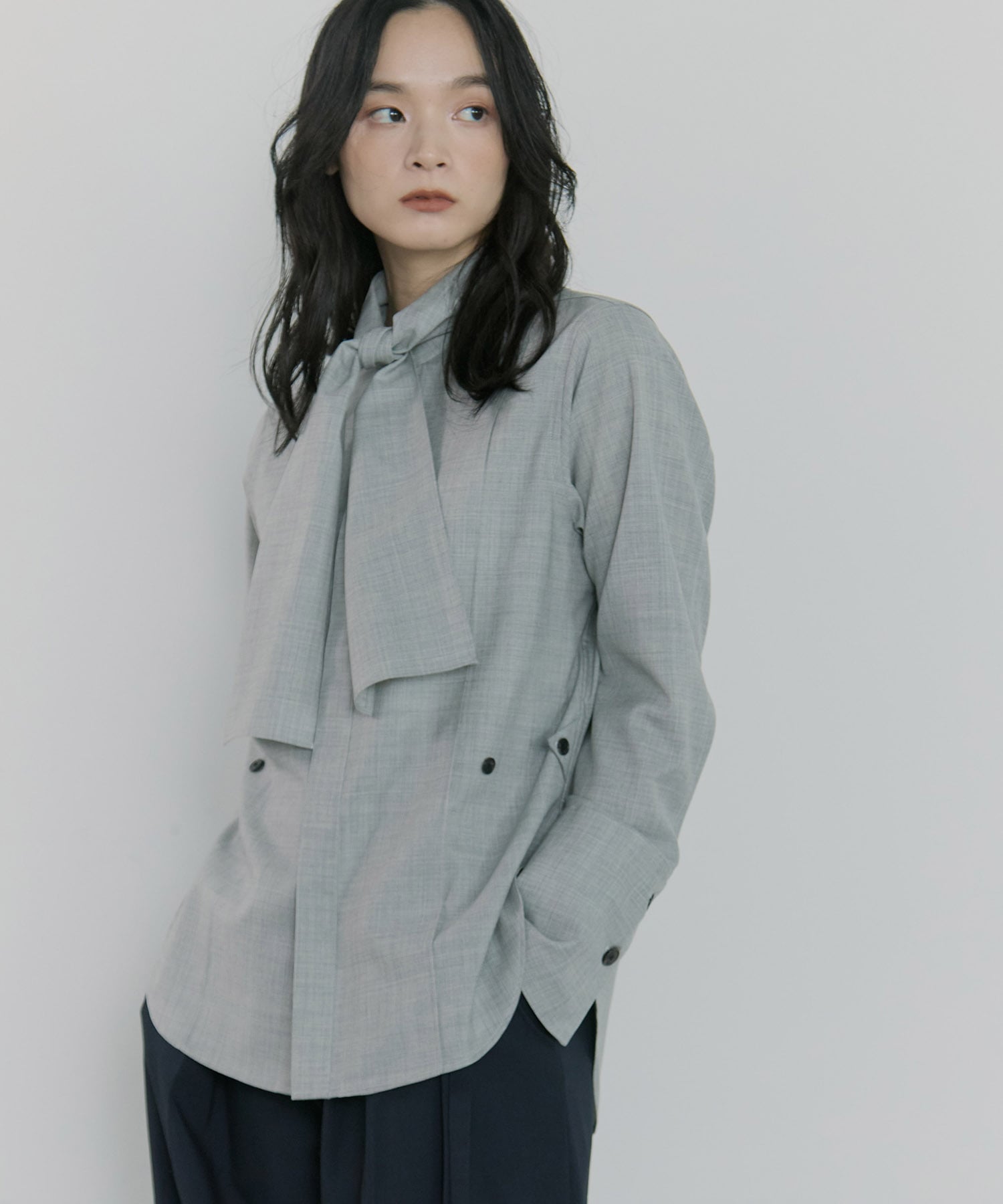 Waist Tucked Wool Shirt STUDIOUS