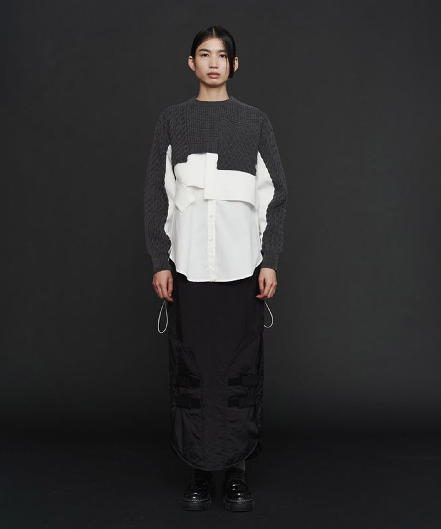 CABLE LAYER SHORT KNIT TOP UN3D.