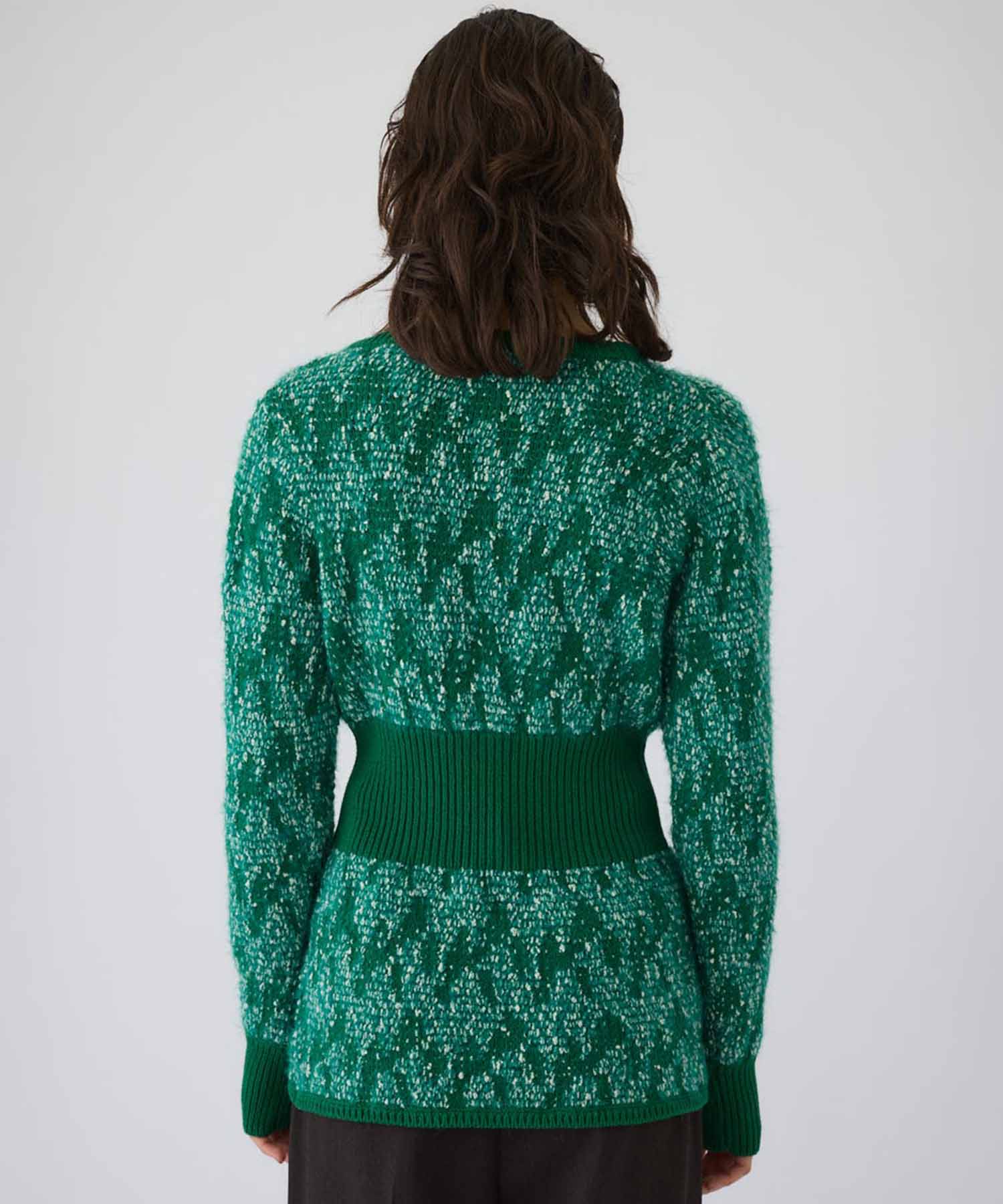 Waist switching knit tops RIM.ARK