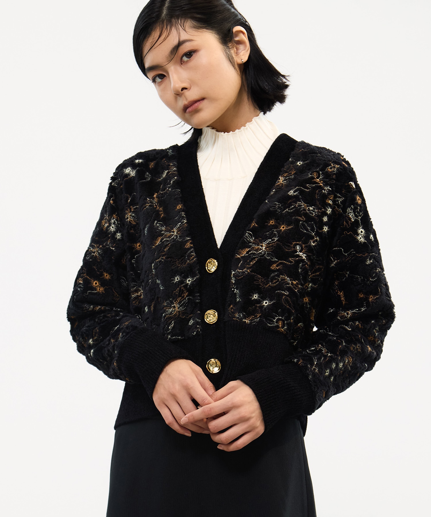 Camouflage embroidered knit cardigan MURRAL