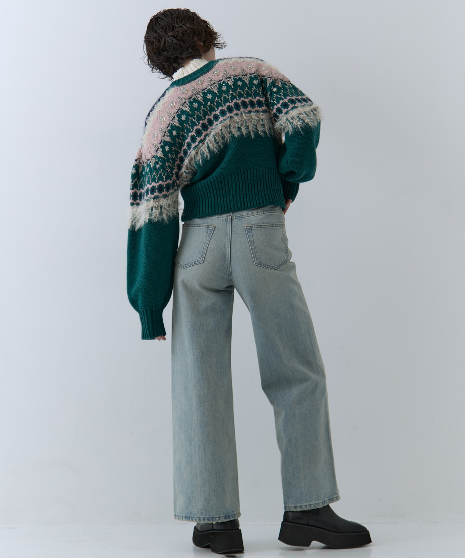 UND 2WAY LADY NORDIC KNIT CARDIGAN AMERI