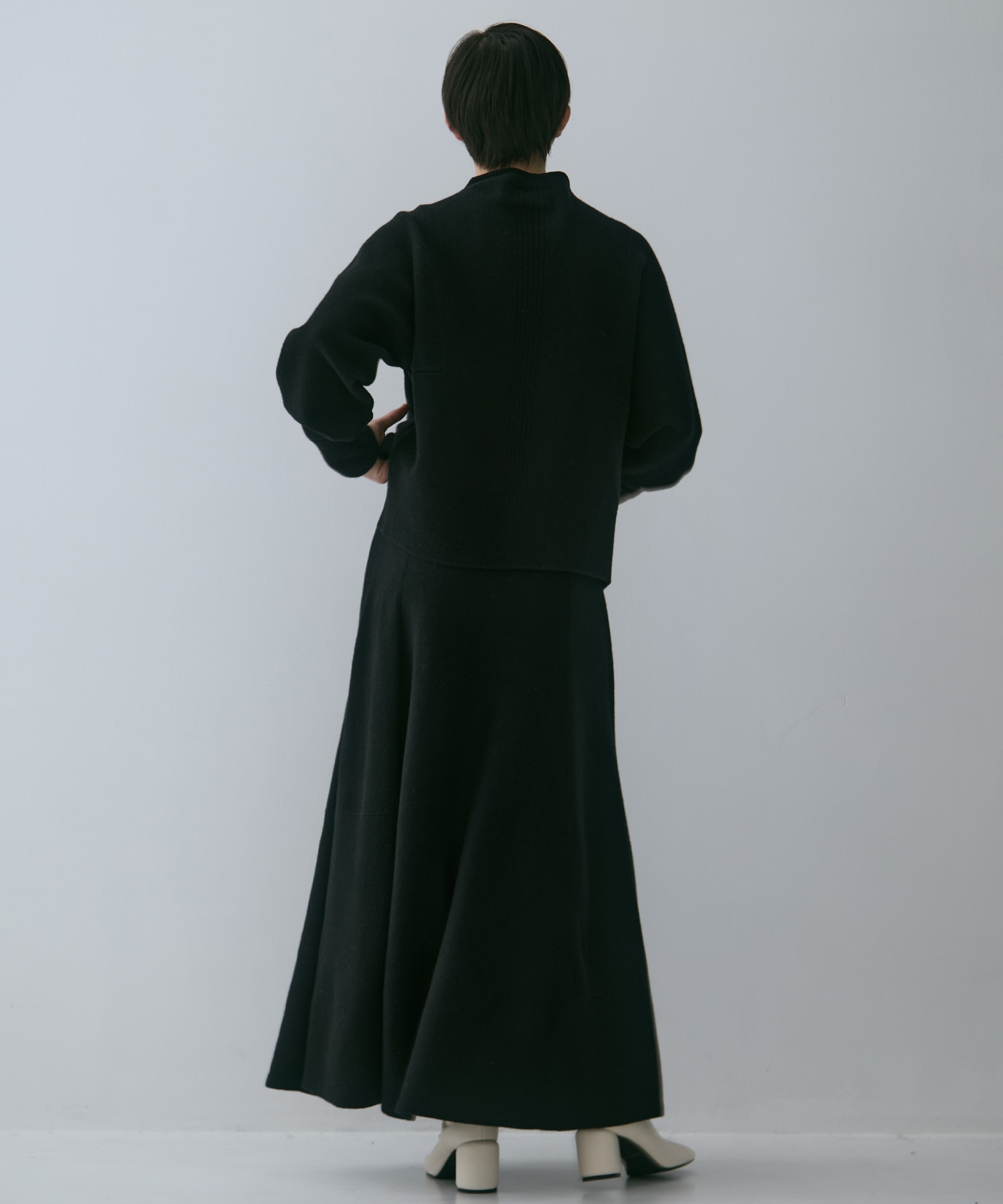 別注 CASHMERE FLARE LONG SKIRT WRAPINKNOT