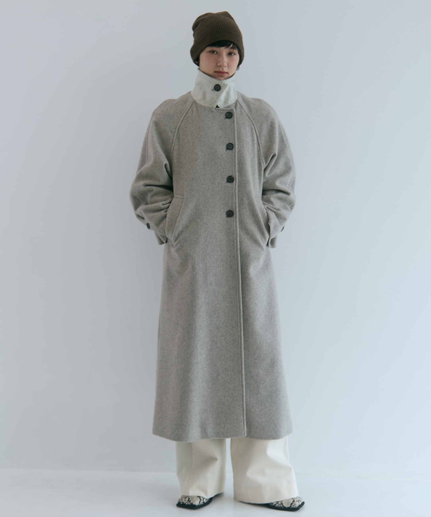 Stand Collar Wool Coat STUDIOUS