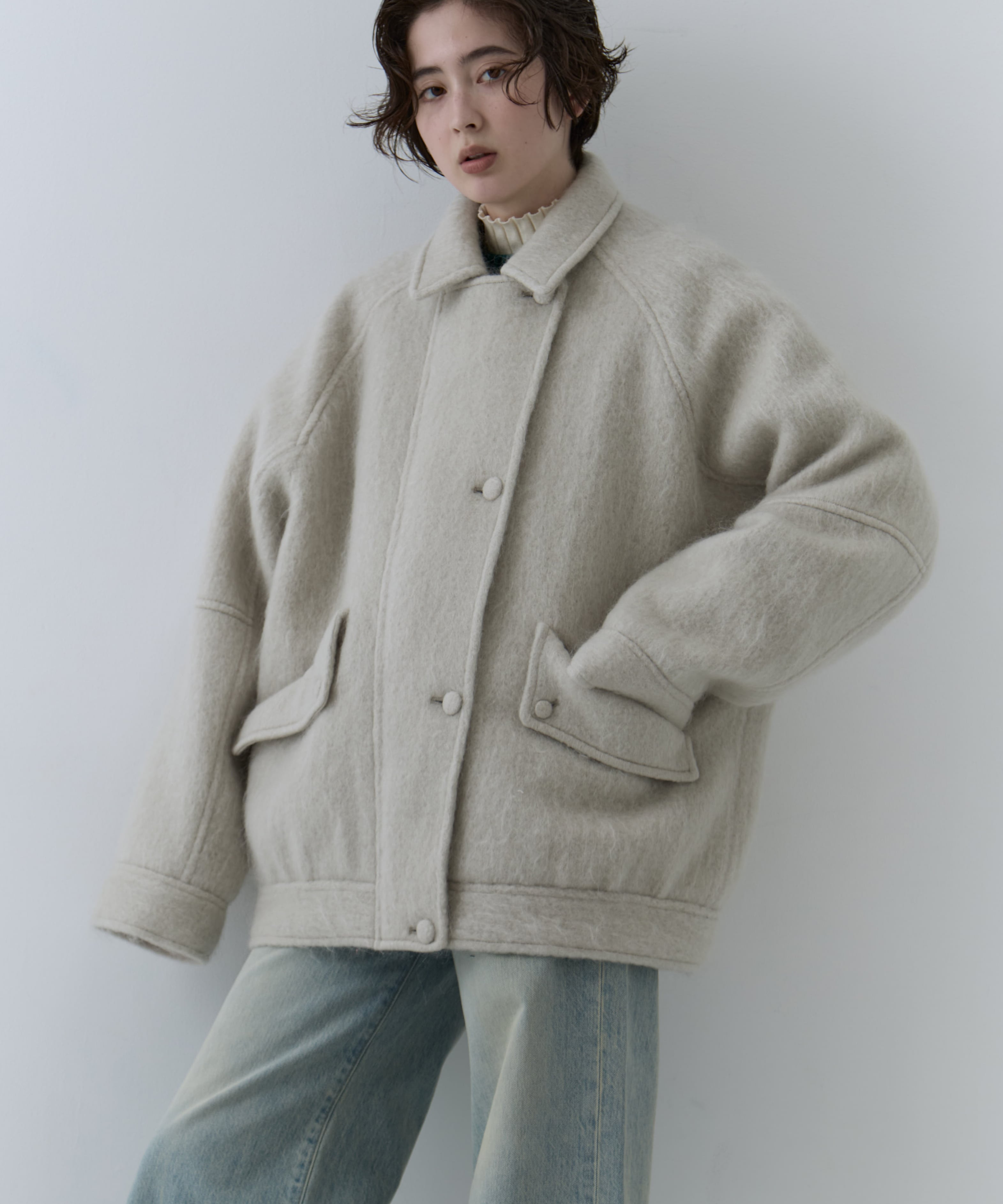 UND MOHAIR SHAGGY FLIGHT JACKET AMERI