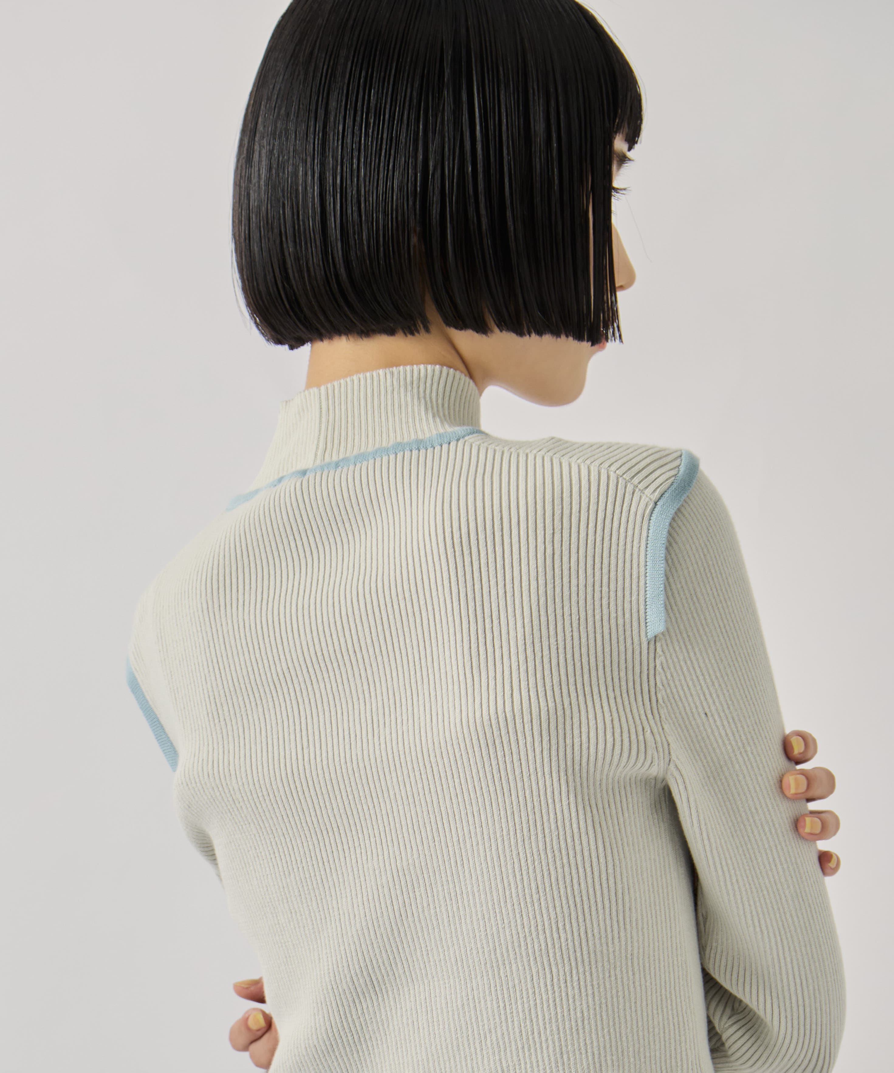 LACE FLARE KNIT TAN