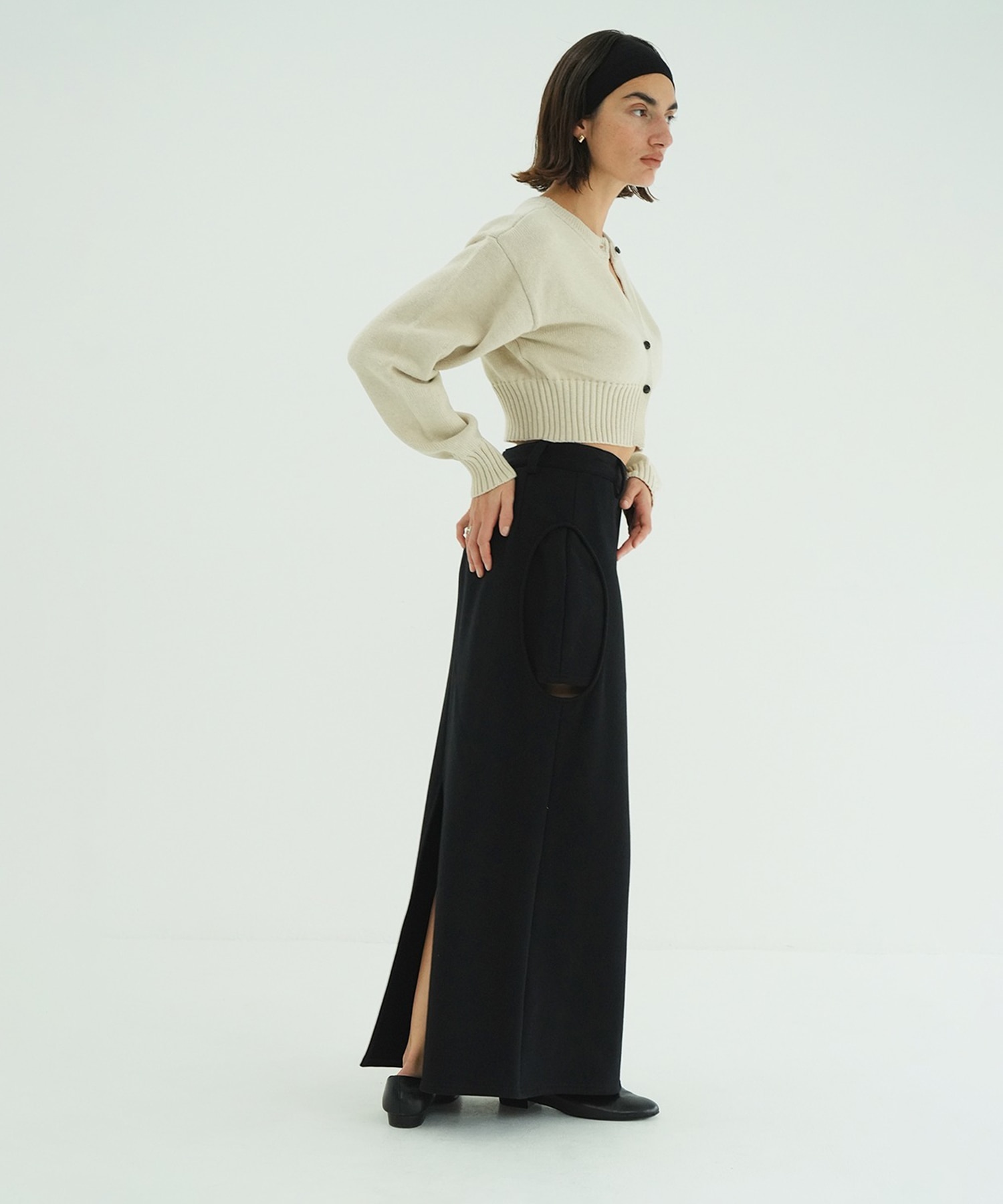 CIRCLE CUT SWEAT SKIRT CLANE