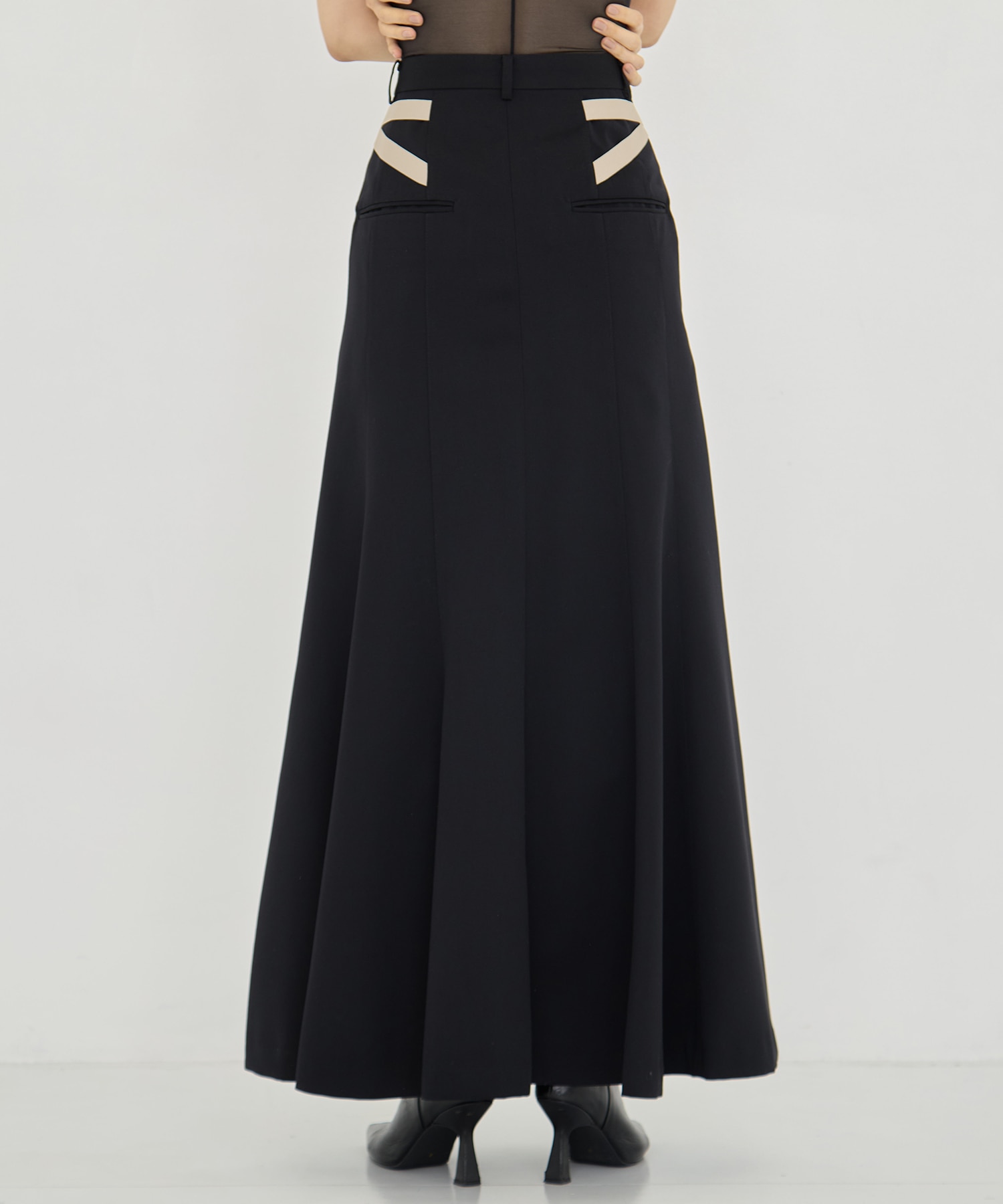 WOOL DOBBY SIDE STRAP SKIRT JOHN LAWRENCE SULLIVAN