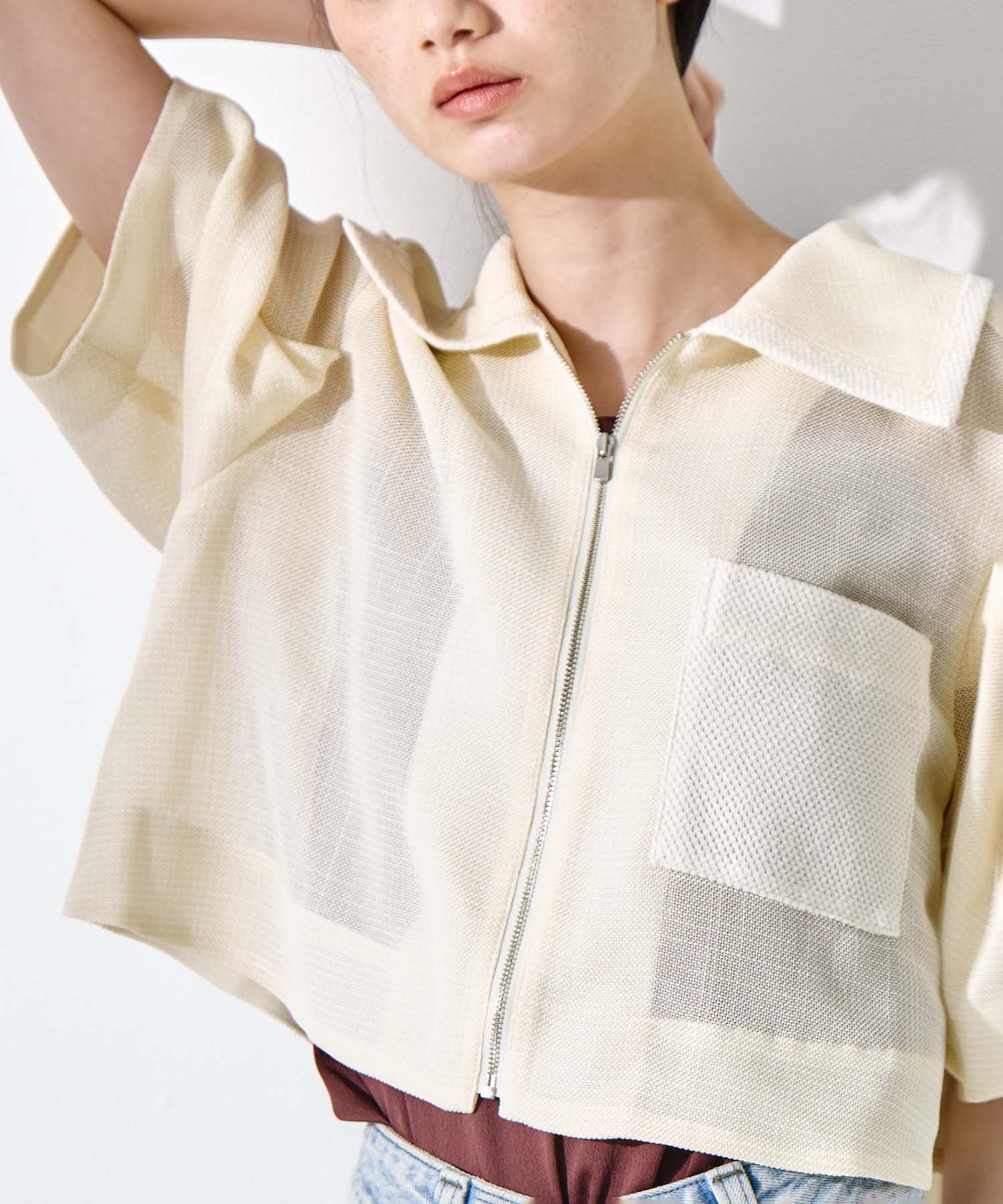Washable Mesh Shirt Blouson STUDIOUS