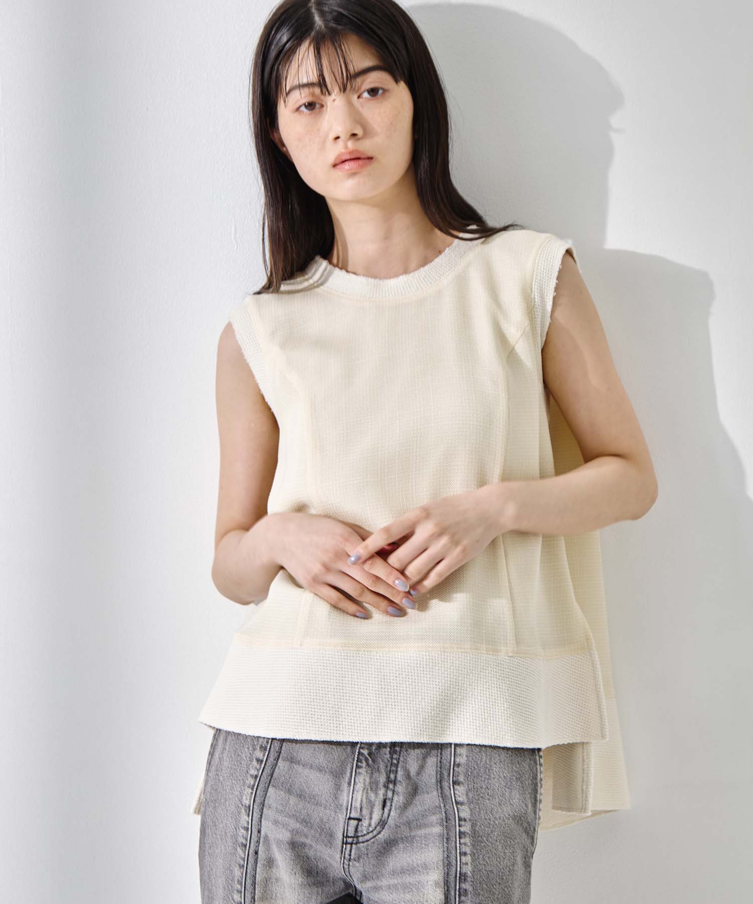 Sleeveless Washable Mesh Blouse STUDIOUS