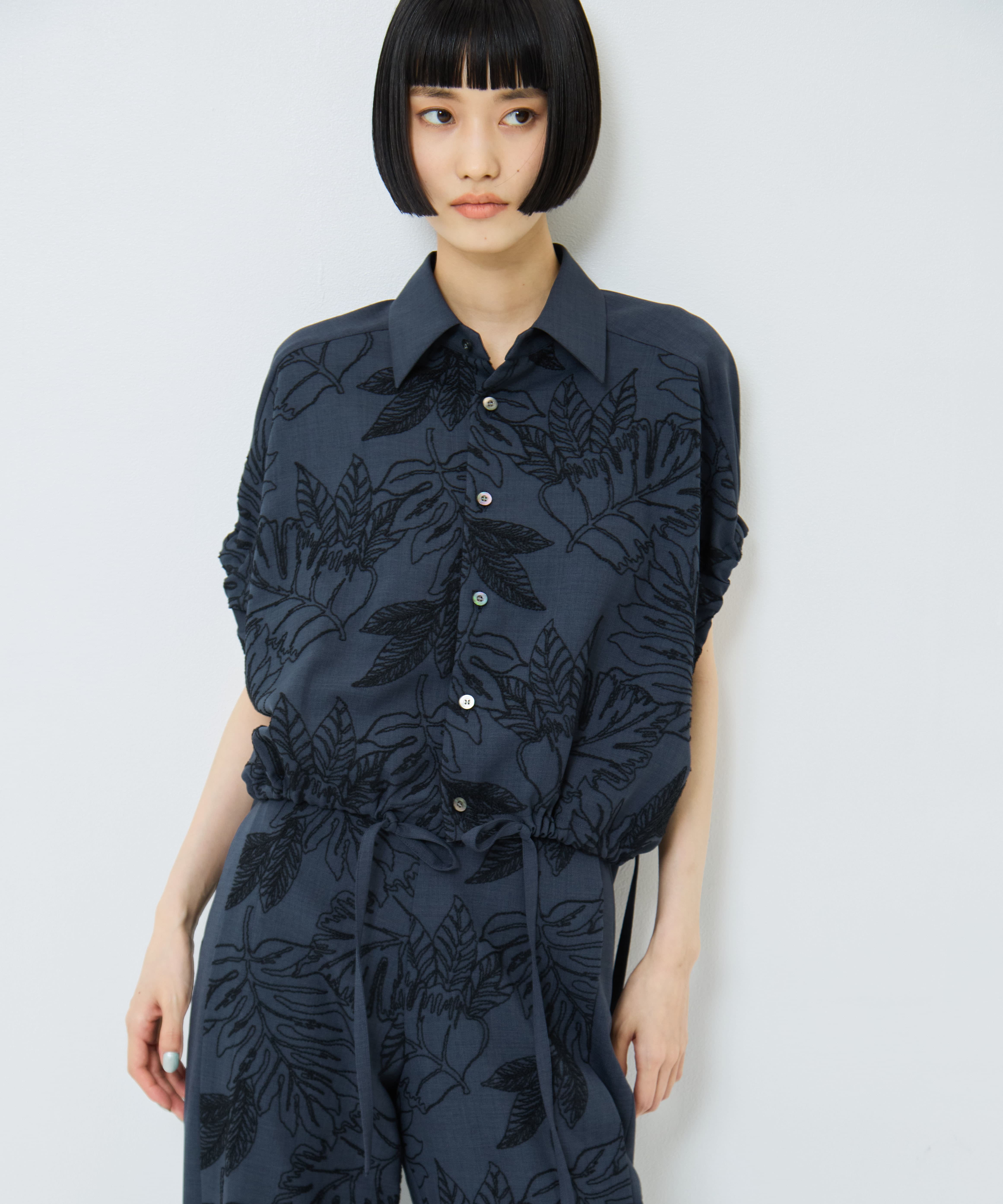別注 FLOWER LACE GATHER SLEEVE SHIRT UJOH