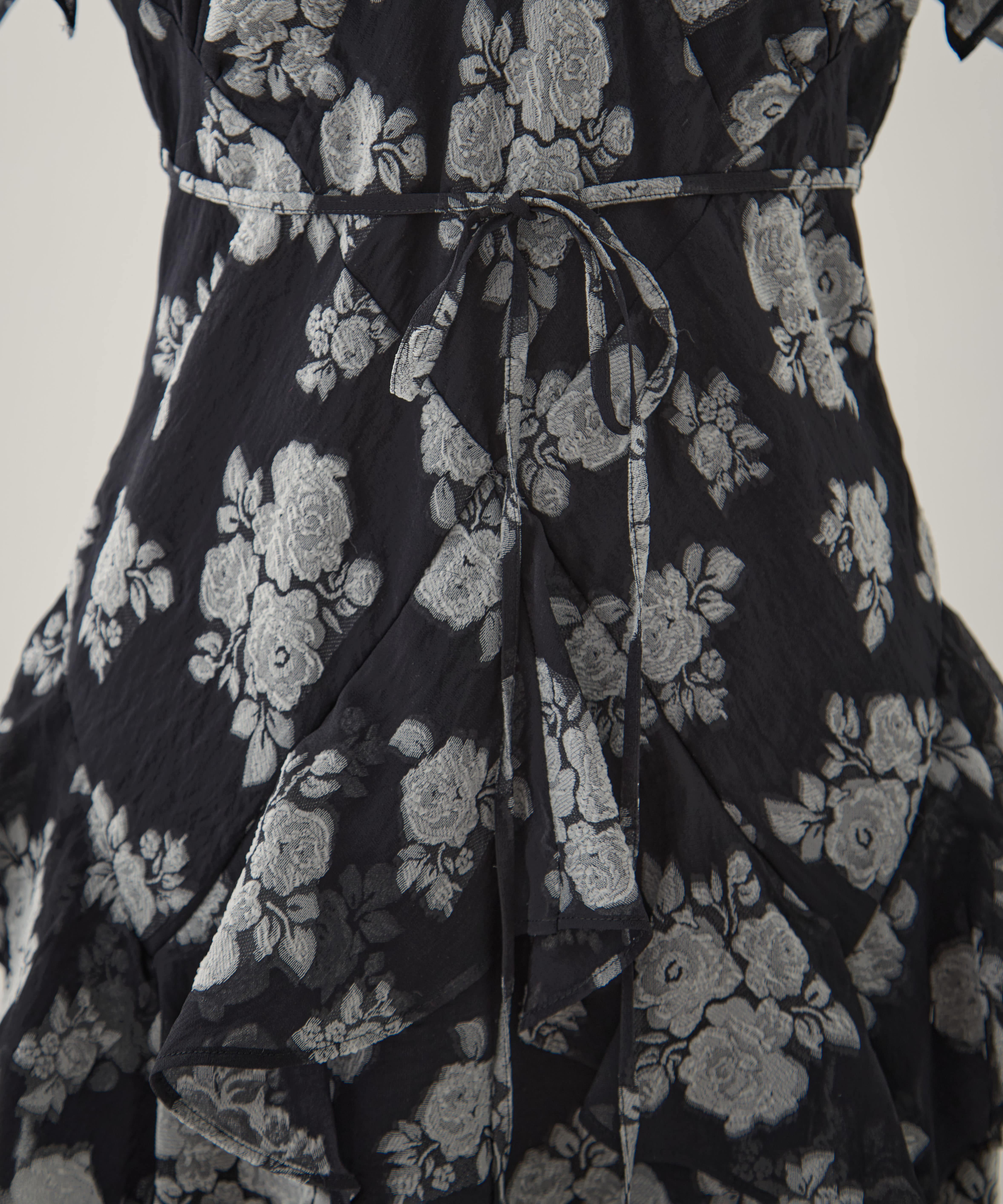 SHEER FLORAL JACQUARD DRESS FETICO