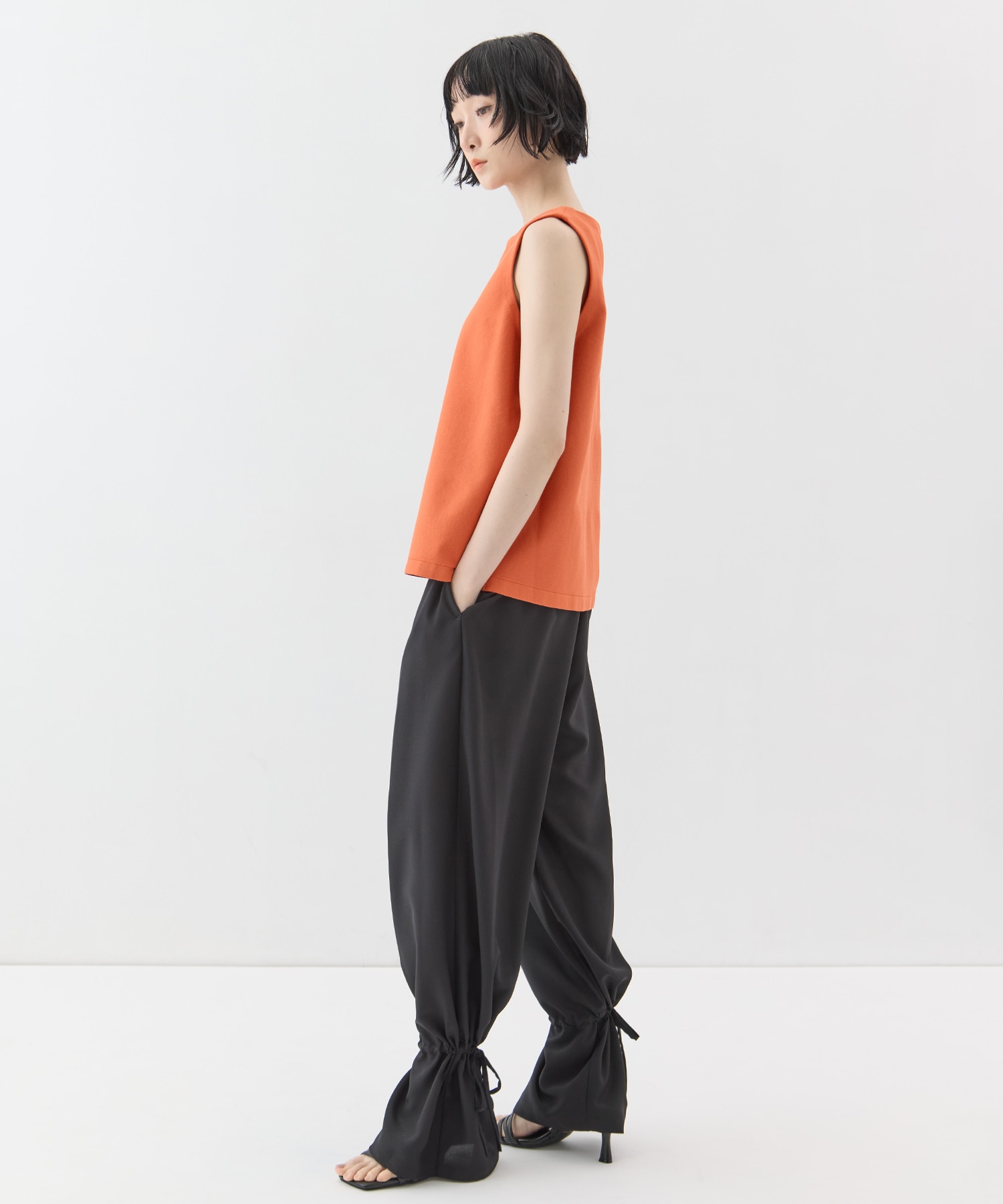 別注no sleeve knit tops WRAPINKNOT