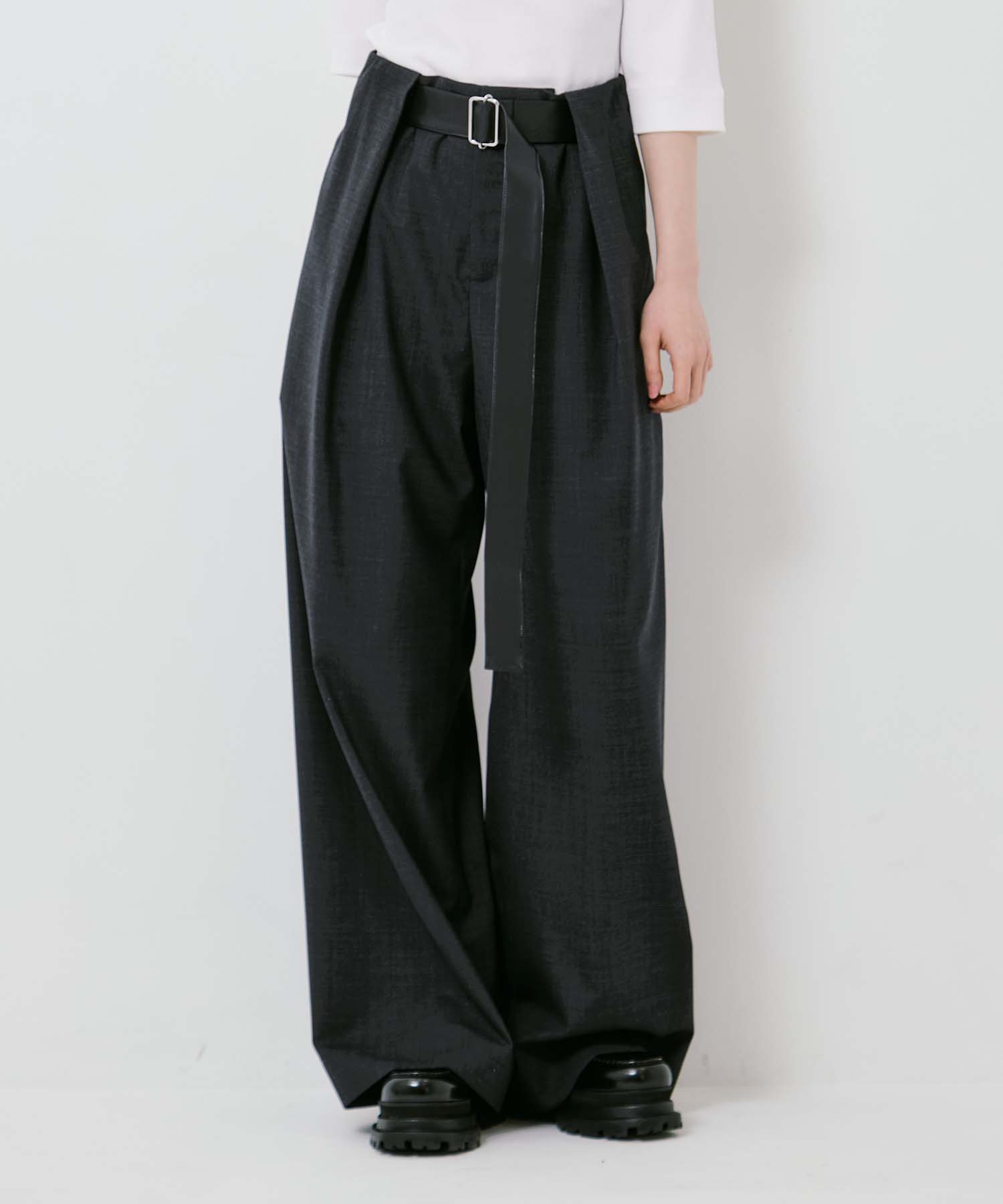 Summer Wool Belted Trousers STUDIOUS