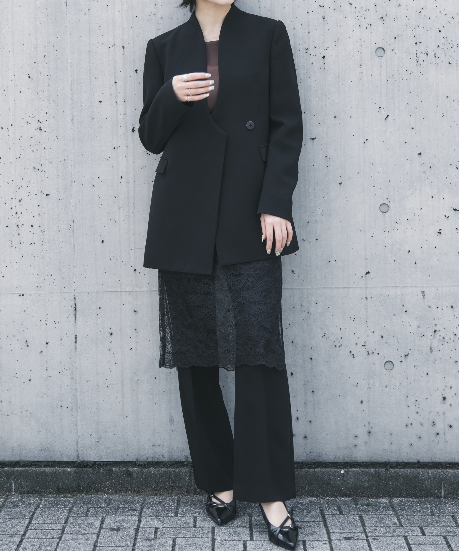 Raschel Lace Layered Trousers Mame Kurogouchi